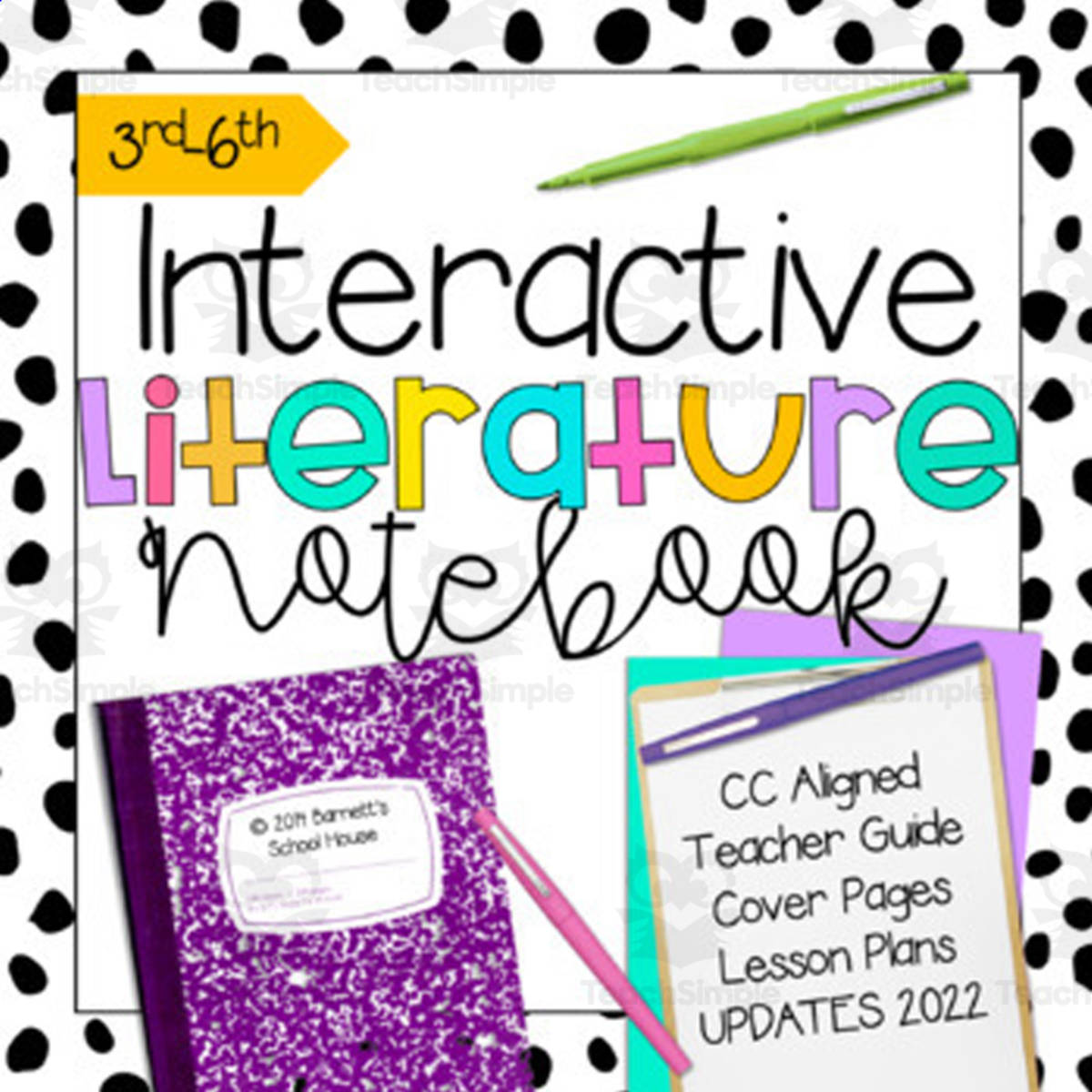 An educational teaching resource from Barnett's School House entitled Interactive Notebook | Literature Journal | 3rd-6th Grades | Common Core Aligned downloadable at Teach Simple.