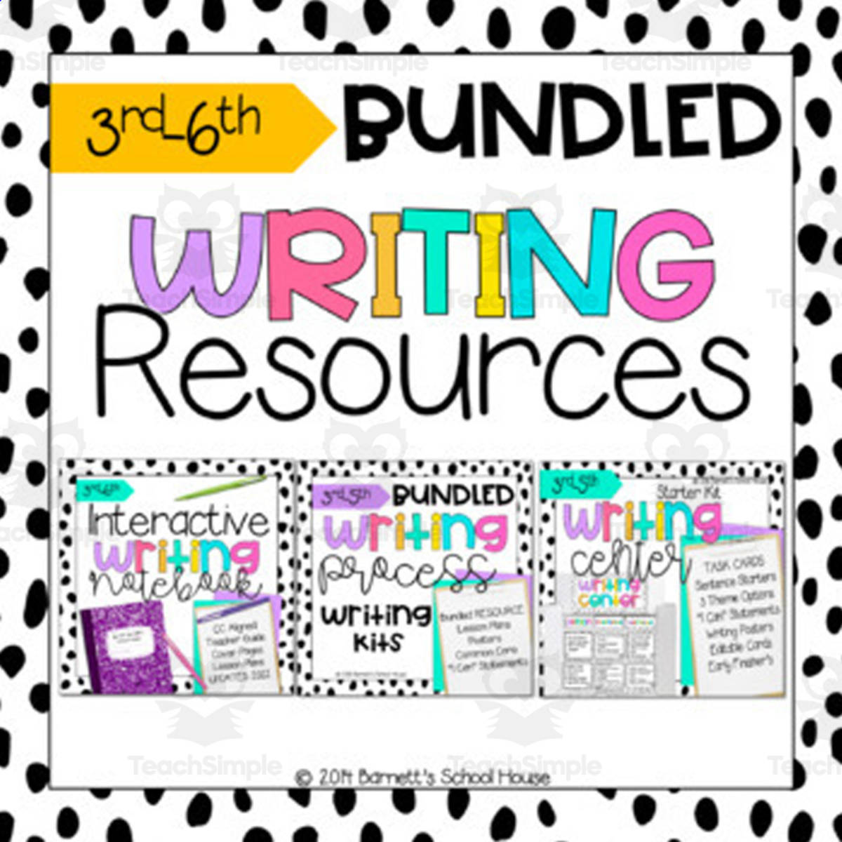 An educational teaching resource from Barnett's School House entitled Interactive Writing Notebook | Centers | Narrative & Informative Writing Bundle downloadable at Teach Simple.