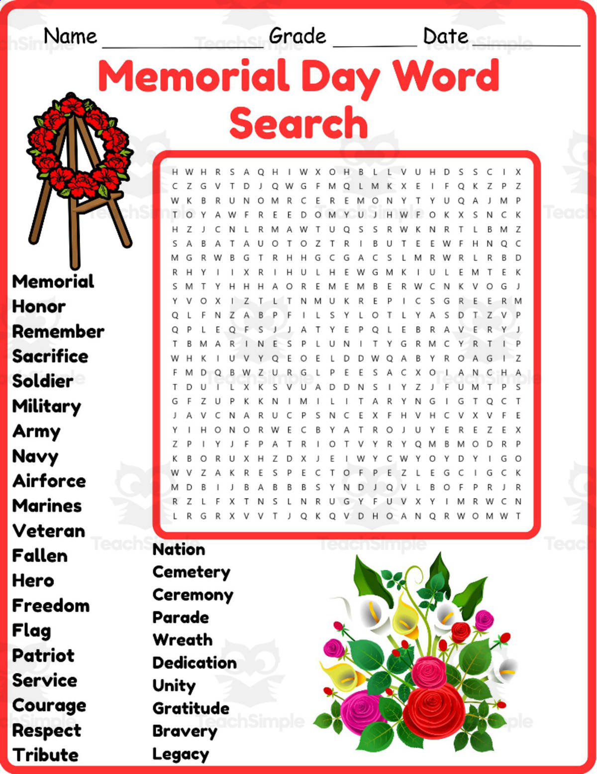 An educational teaching resource from Classsimple entitled International Nurses Day Word Search 2nd 3rd 4th 5th Grade Worksheet downloadable at Teach Simple.