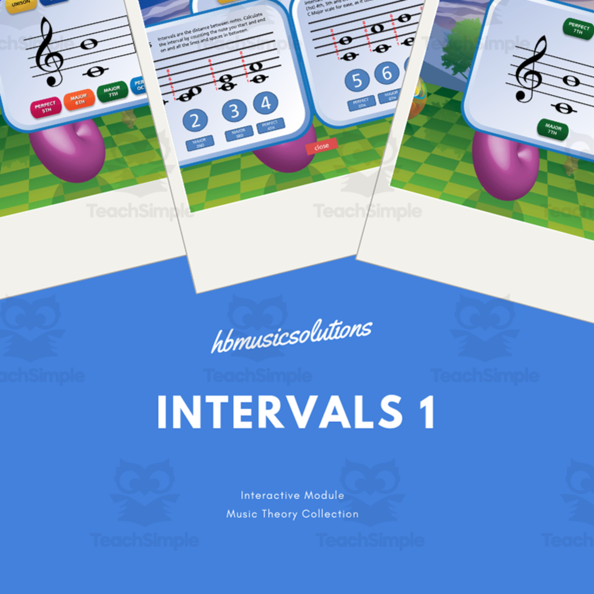 An educational teaching resource from Hbmusicsolutions's Shop entitled Intervals Level 1 | Interactive Theory Activities downloadable at Teach Simple.