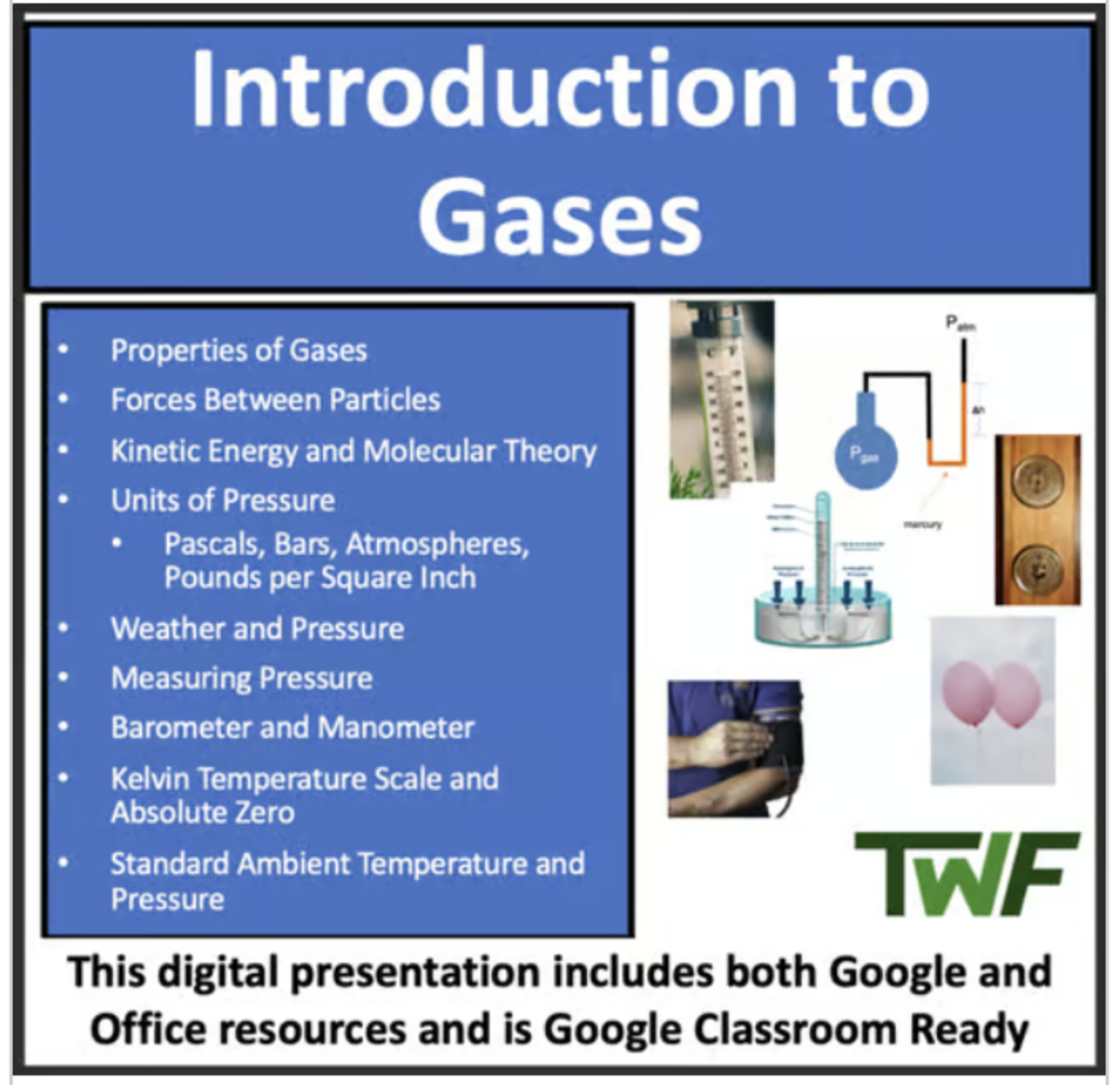 An educational teaching resource from Teach With Fergy entitled Introduction to Gases - Senior Chemistry lesson downloadable at Teach Simple.