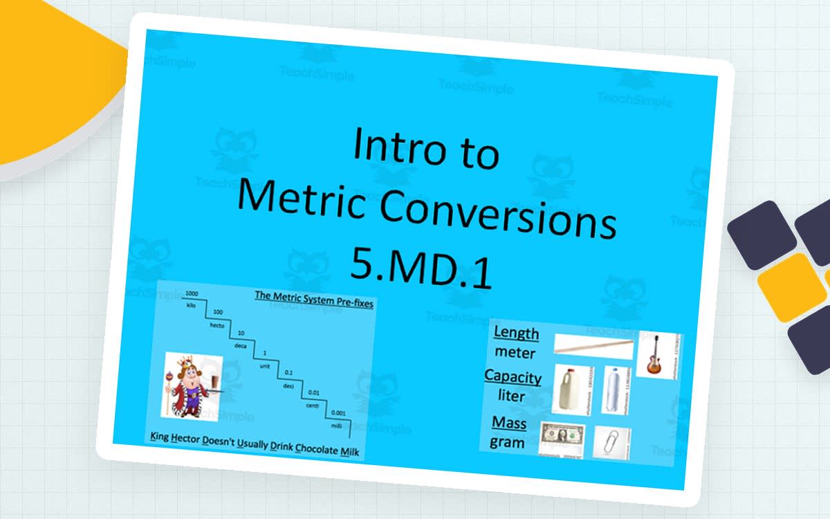 An educational teaching resource from Math Resources With Rigor entitled Intro to Metric Conversions – 5th Grade Math downloadable at Teach Simple.