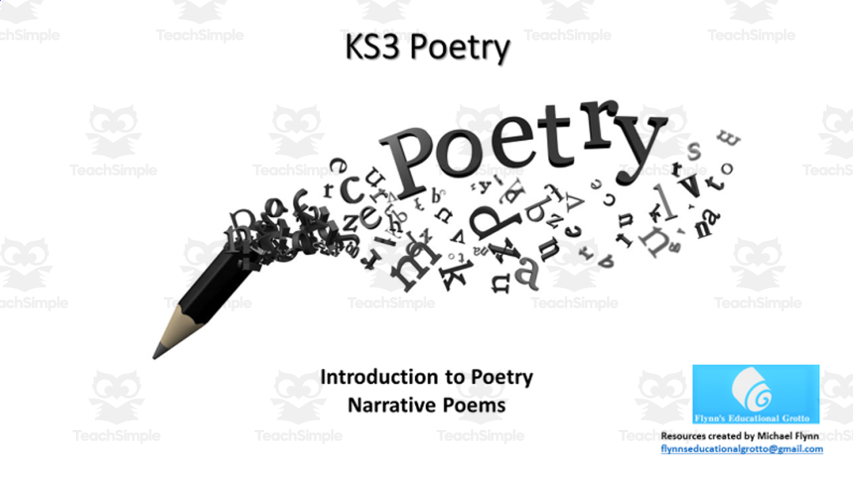 An educational teaching resource from Flynn's Educational entitled Introduction to Poetry | Narrative Poetry downloadable at Teach Simple.