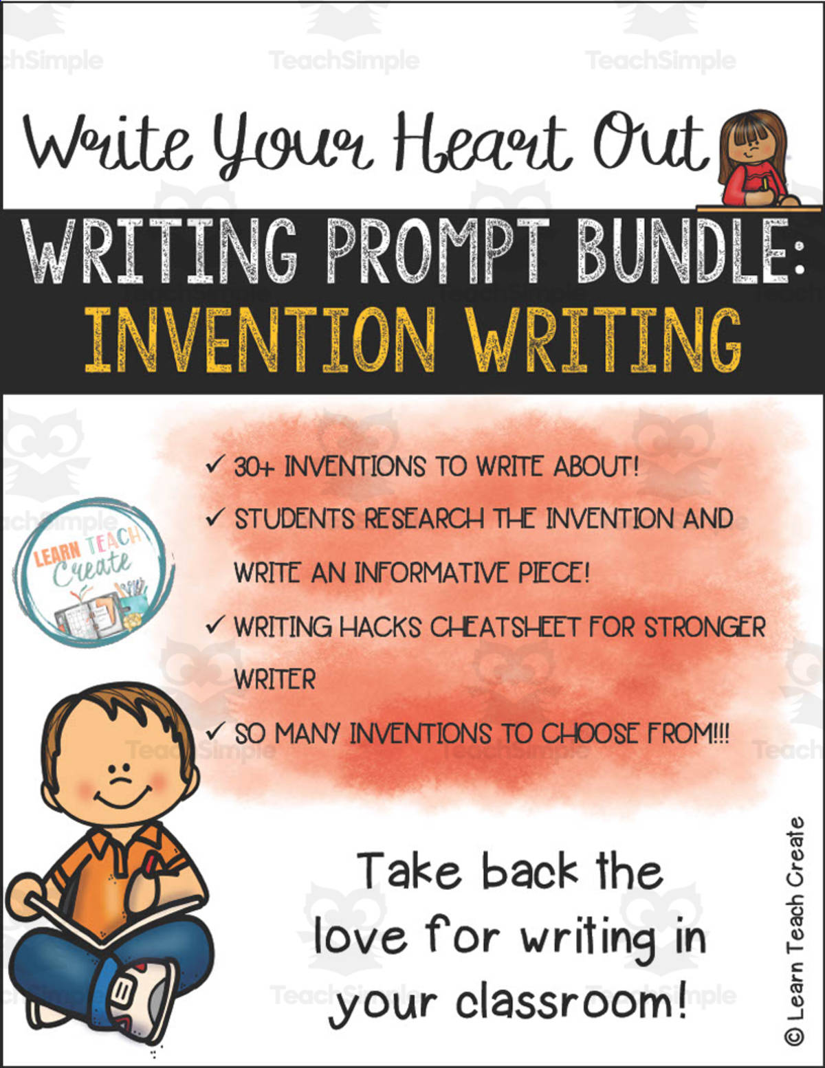 An educational teaching resource from Learn Teach Create entitled Inventions Writing Prompt Bundle downloadable at Teach Simple.