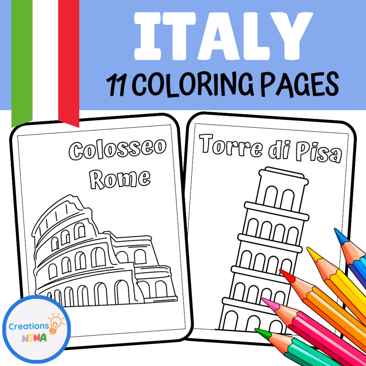 An educational teaching resource from Nena Creations entitled Italian Culture & Landmarks downloadable at Teach Simple.