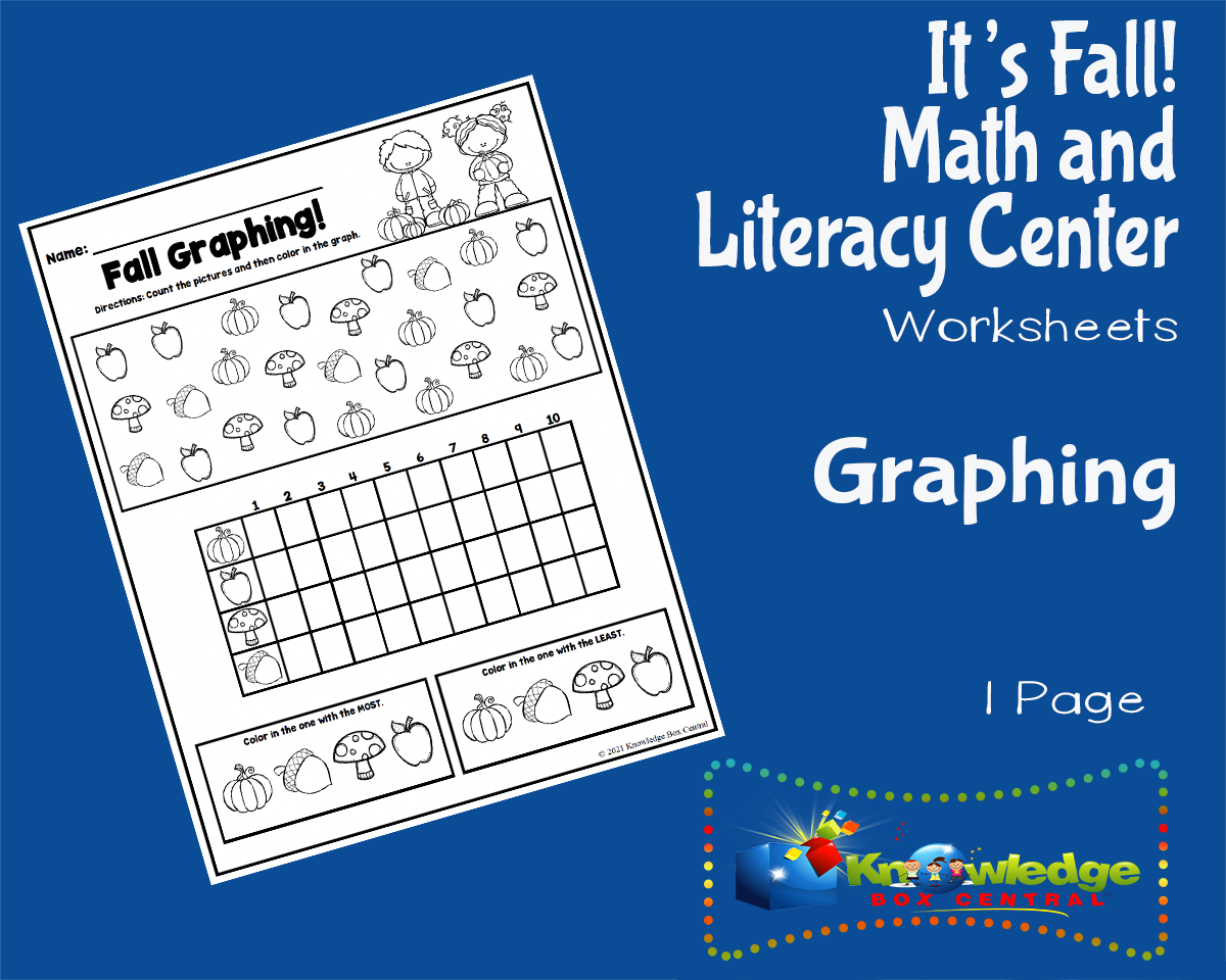An educational teaching resource from Knowledge Box Central entitled It's Fall! Kindergarten Math & Literacy Center: Graphing downloadable at Teach Simple.