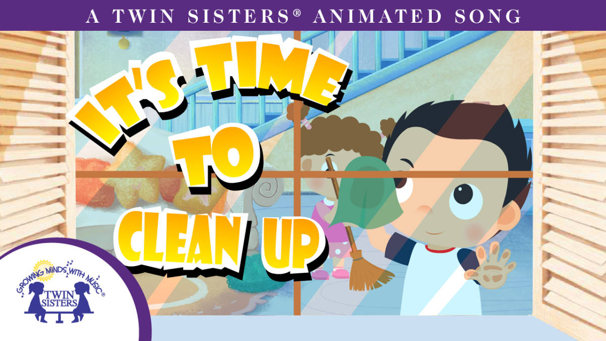 An educational teaching resource from Twin Sisters Digital Media entitled It's Time To Clean Up Animated Song downloadable at Teach Simple.