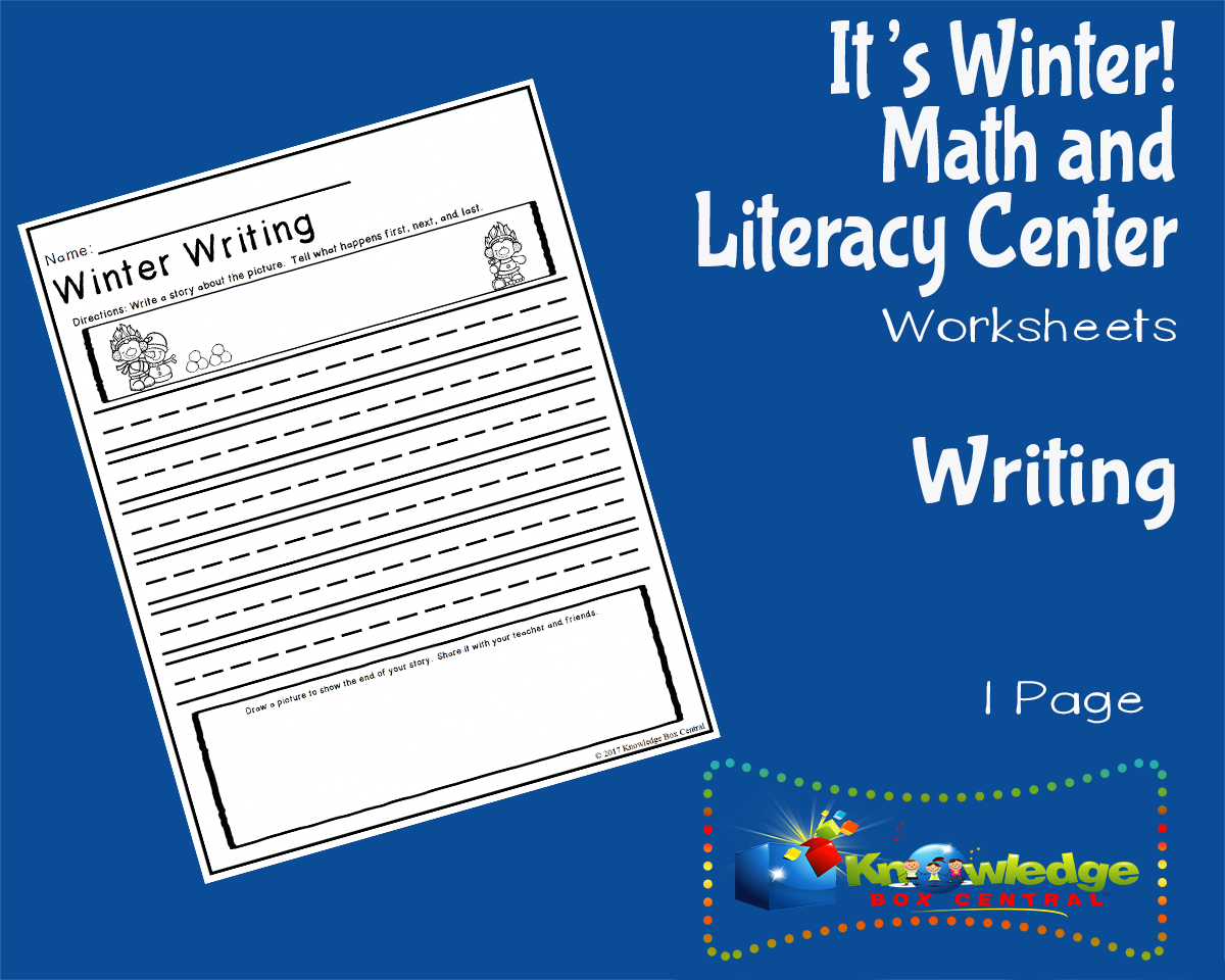 An educational teaching resource from Knowledge Box Central entitled It's Winter!! Kindergarten Math & Literacy Center: Writing downloadable at Teach Simple.