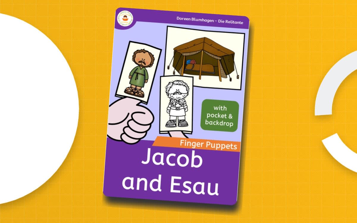An educational teaching resource from Die Relitante entitled Jacob and Esau - Finger Puppets - Bible story downloadable at Teach Simple.