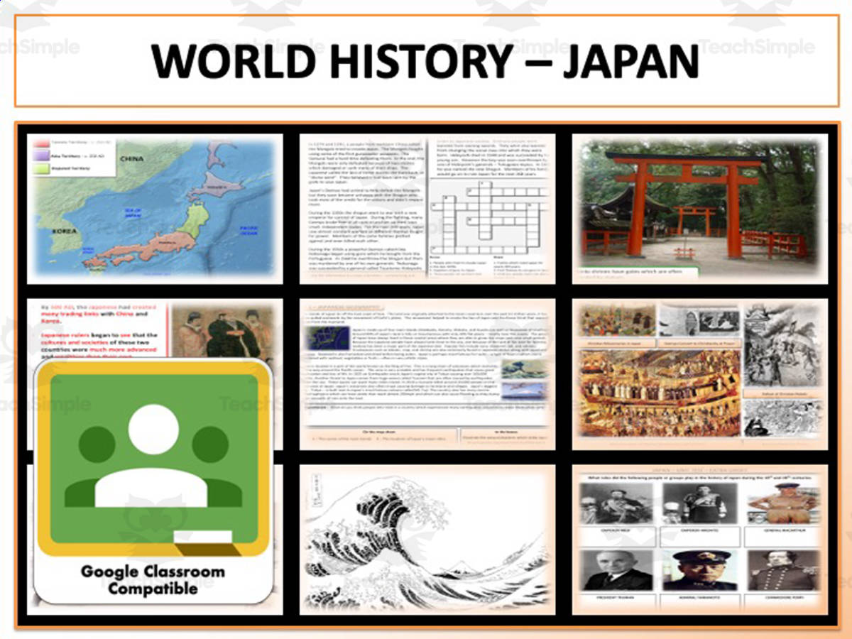 An educational teaching resource from Mr Gray History entitled Japan World History Unit downloadable at Teach Simple.