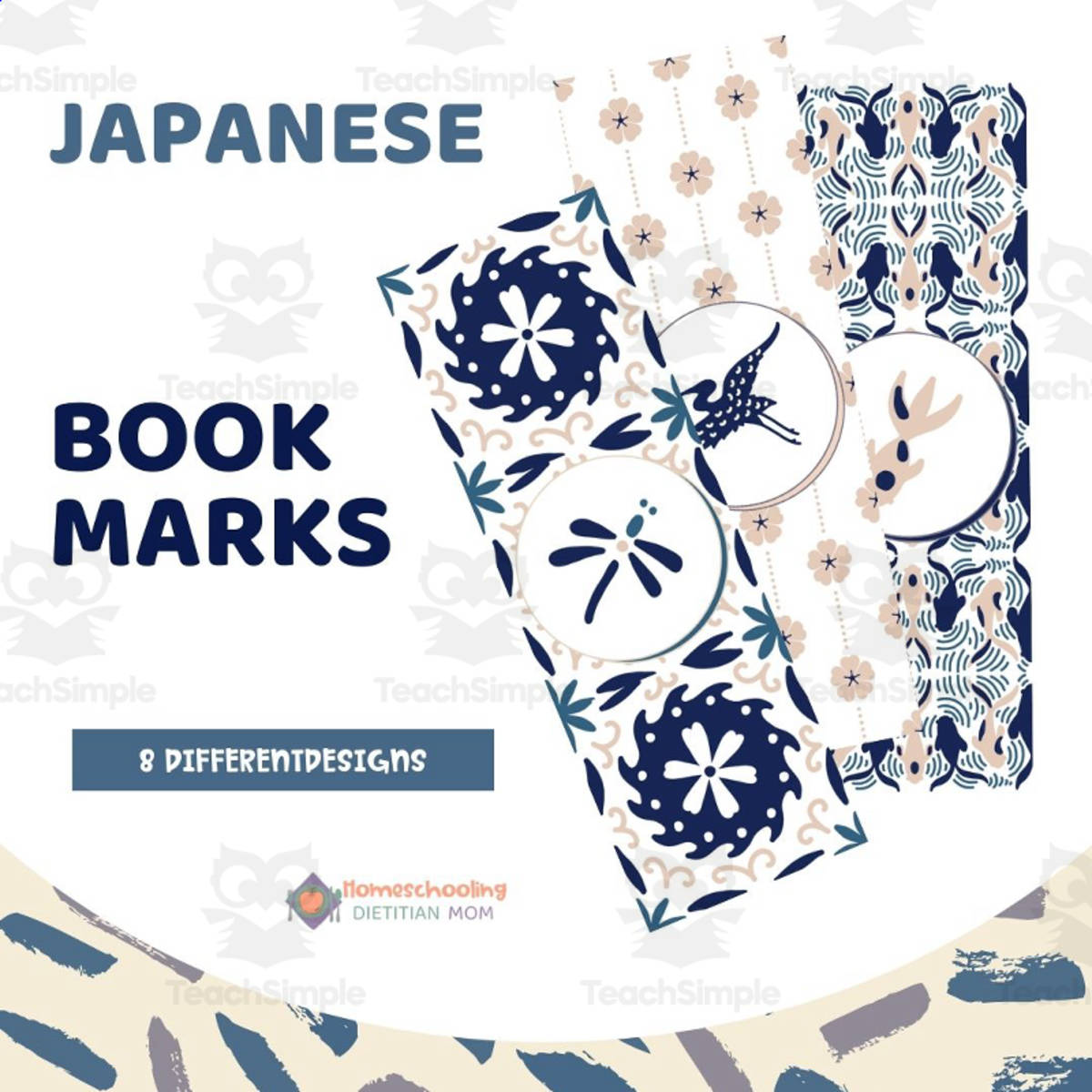 An educational teaching resource from Homeschooling Dietitian Mom entitled Japanese Style Bookmarks downloadable at Teach Simple.