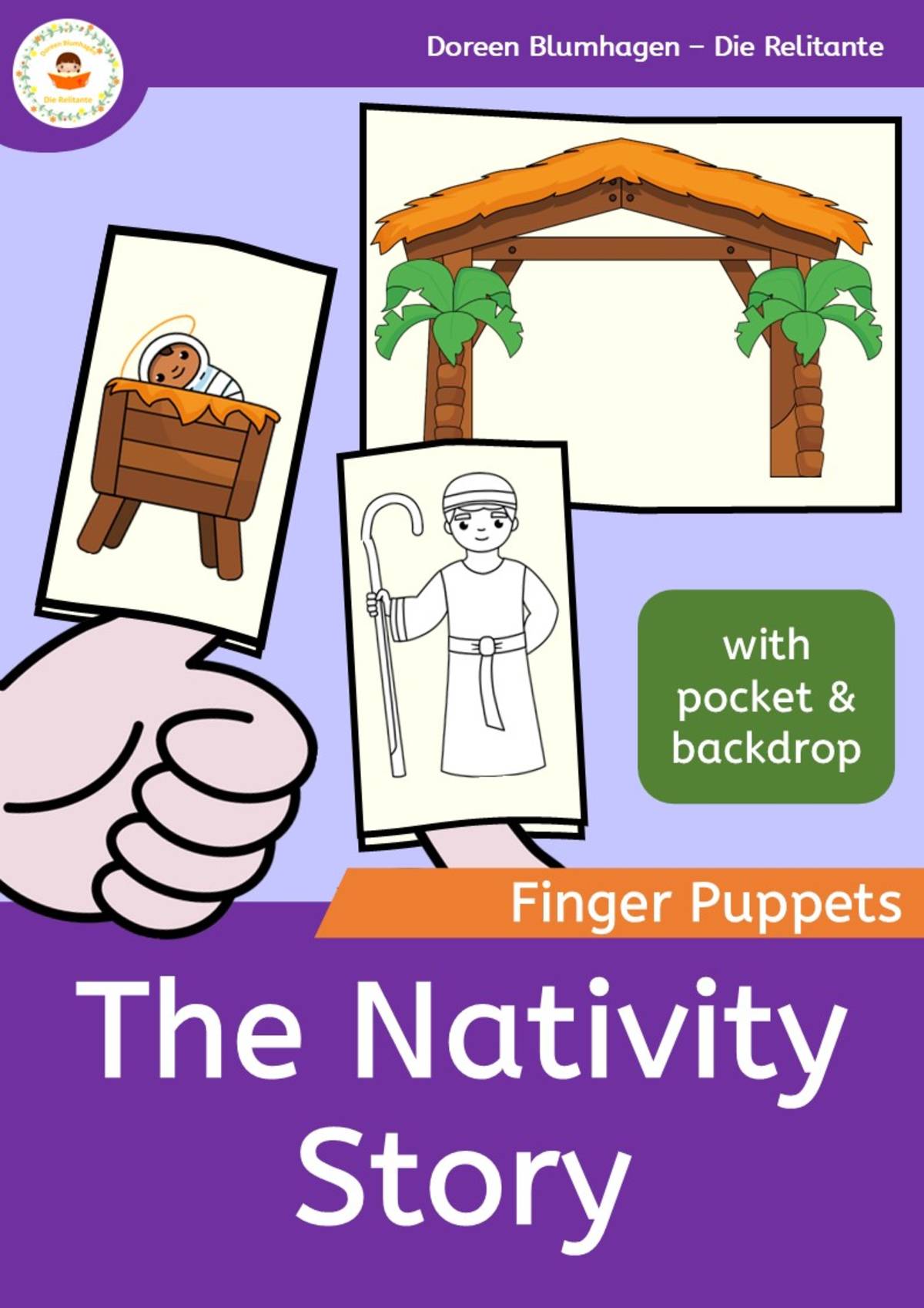 An educational teaching resource from Die Relitante entitled Jesus - The Nativity Story - Finger Puppets - Bible story - Christmas downloadable at Teach Simple.