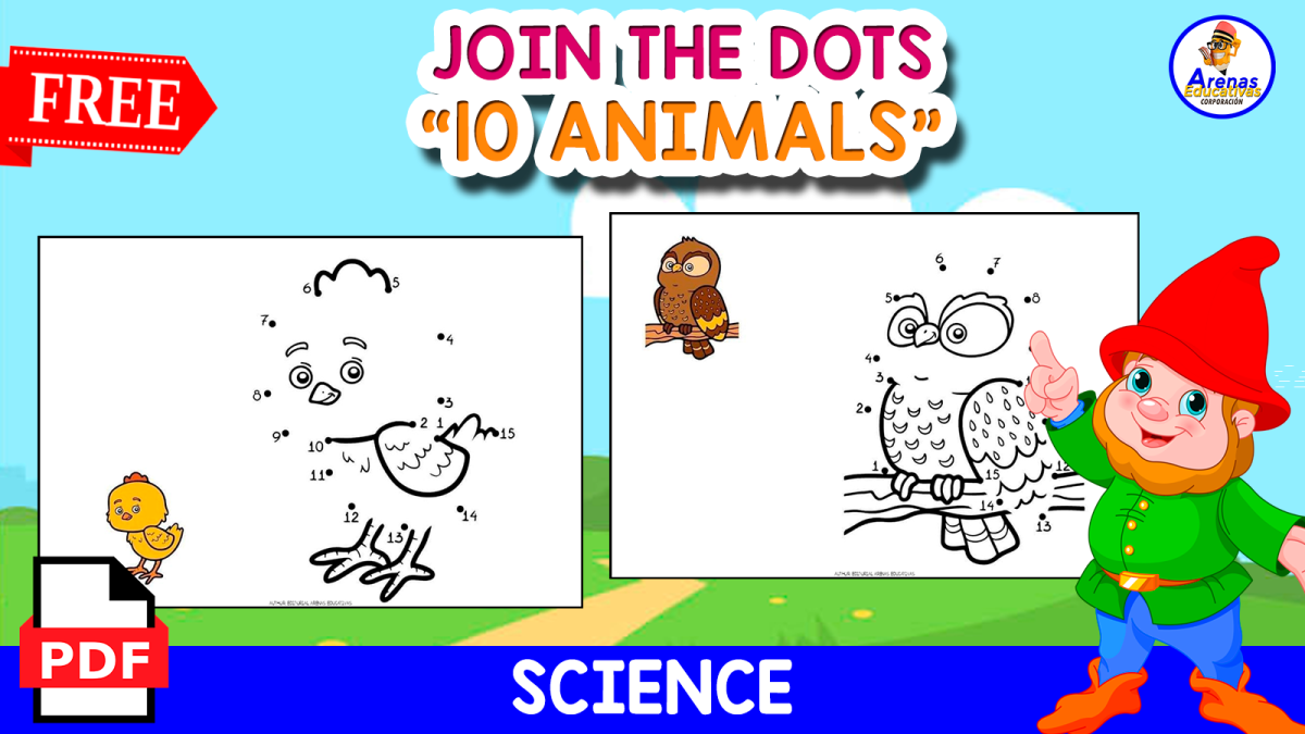 An educational teaching resource from EDITORIAL LAURA EDUCA entitled JOIN THE DOTS | 10 IMAGES OF ANIMALS downloadable at Teach Simple.