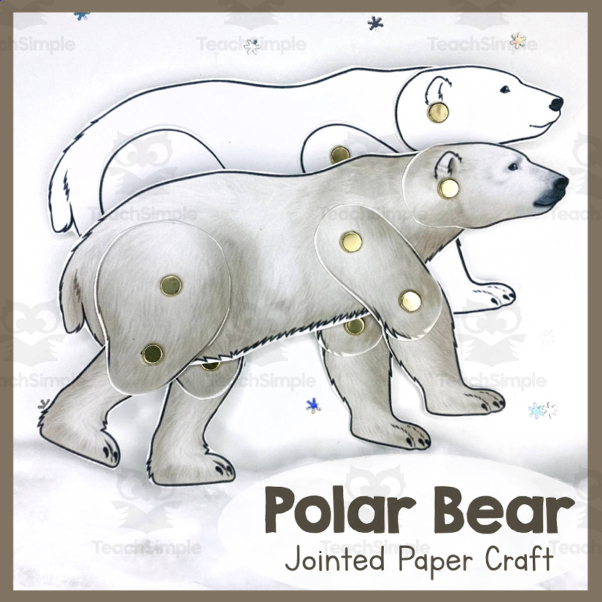 An educational teaching resource from Simply Schoolgirl entitled Jointed Polar Bear Animal Craft downloadable at Teach Simple.
