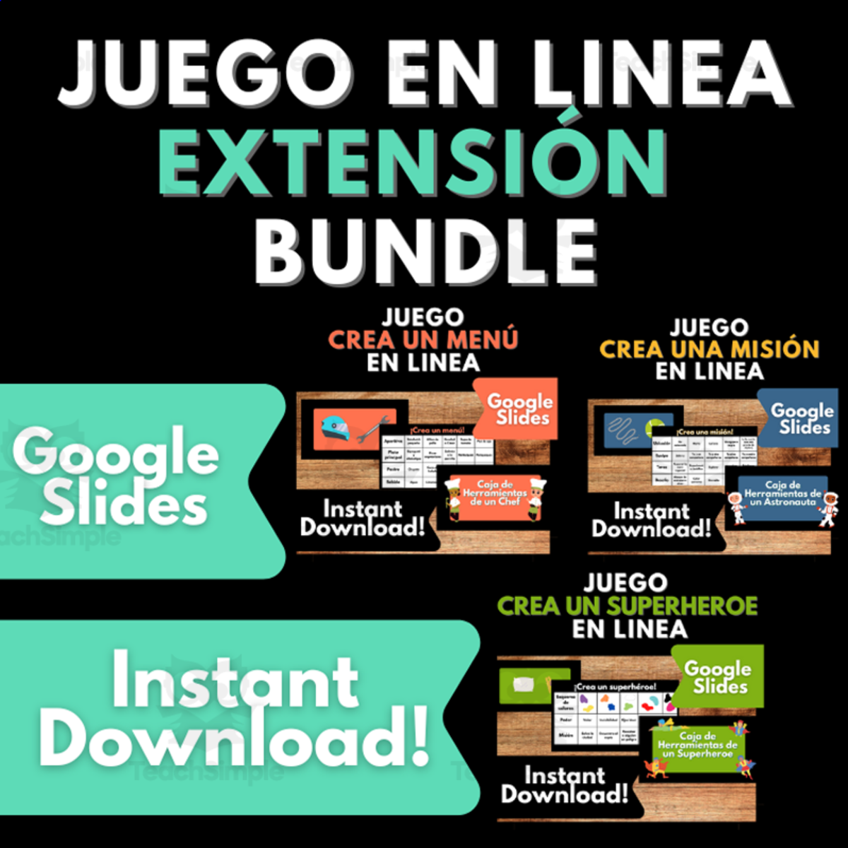 An educational teaching resource from Melissa Is Teaching entitled Juego En Linea Superhéroe Chef Astronauta downloadable at Teach Simple.