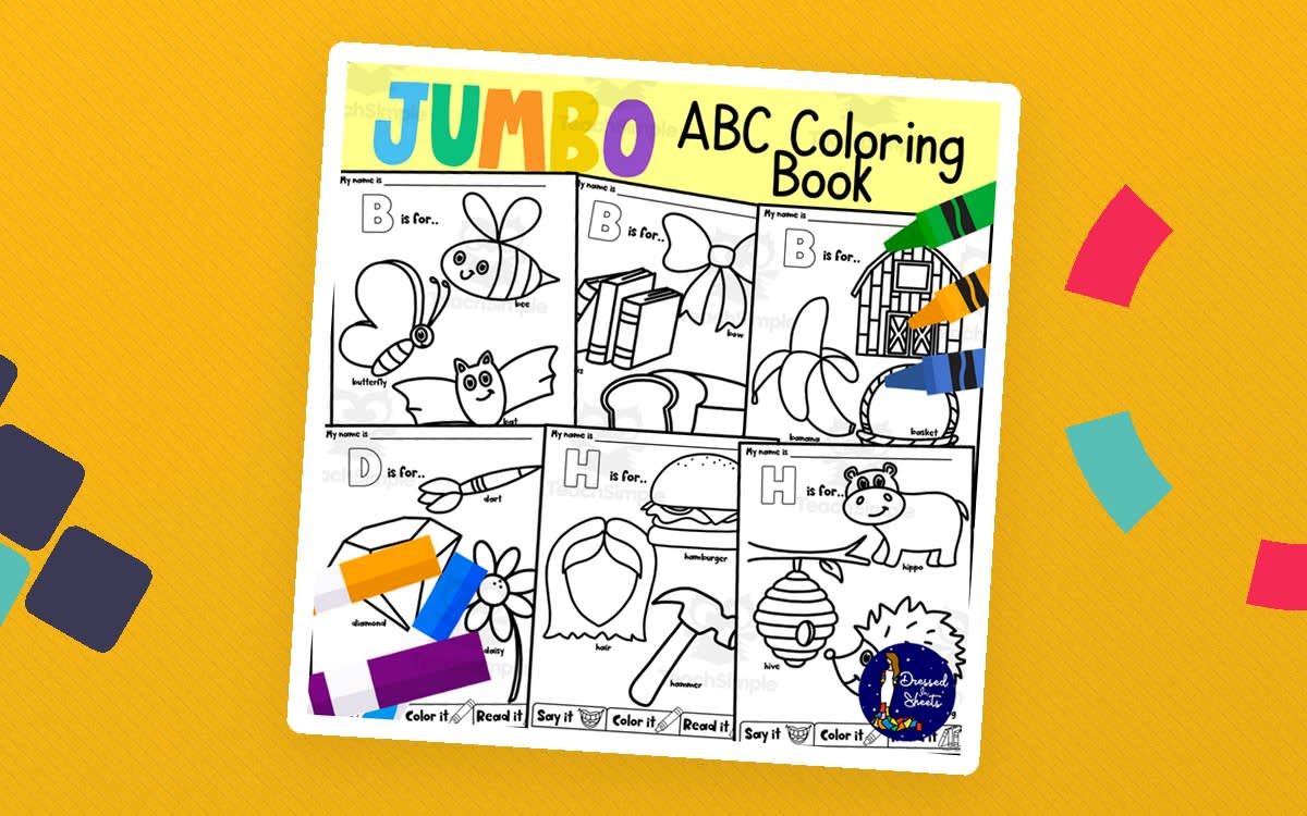 An educational teaching resource from Soumara Siddiqui entitled Jumbo ABC Coloring Book downloadable at Teach Simple.