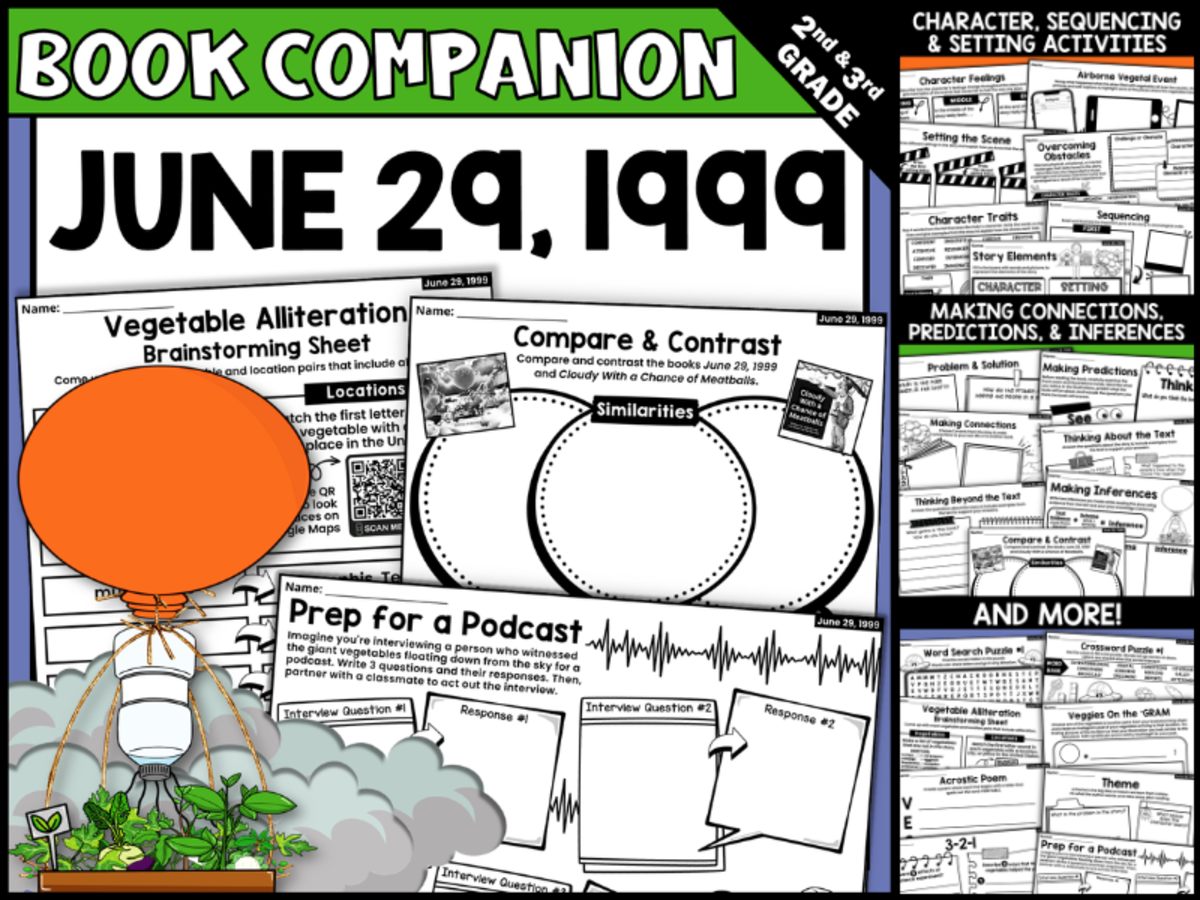An educational teaching resource from Creatively Gifted entitled June 29, 1999 by David Wiesner Interactive Read-Aloud Activities downloadable at Teach Simple.
