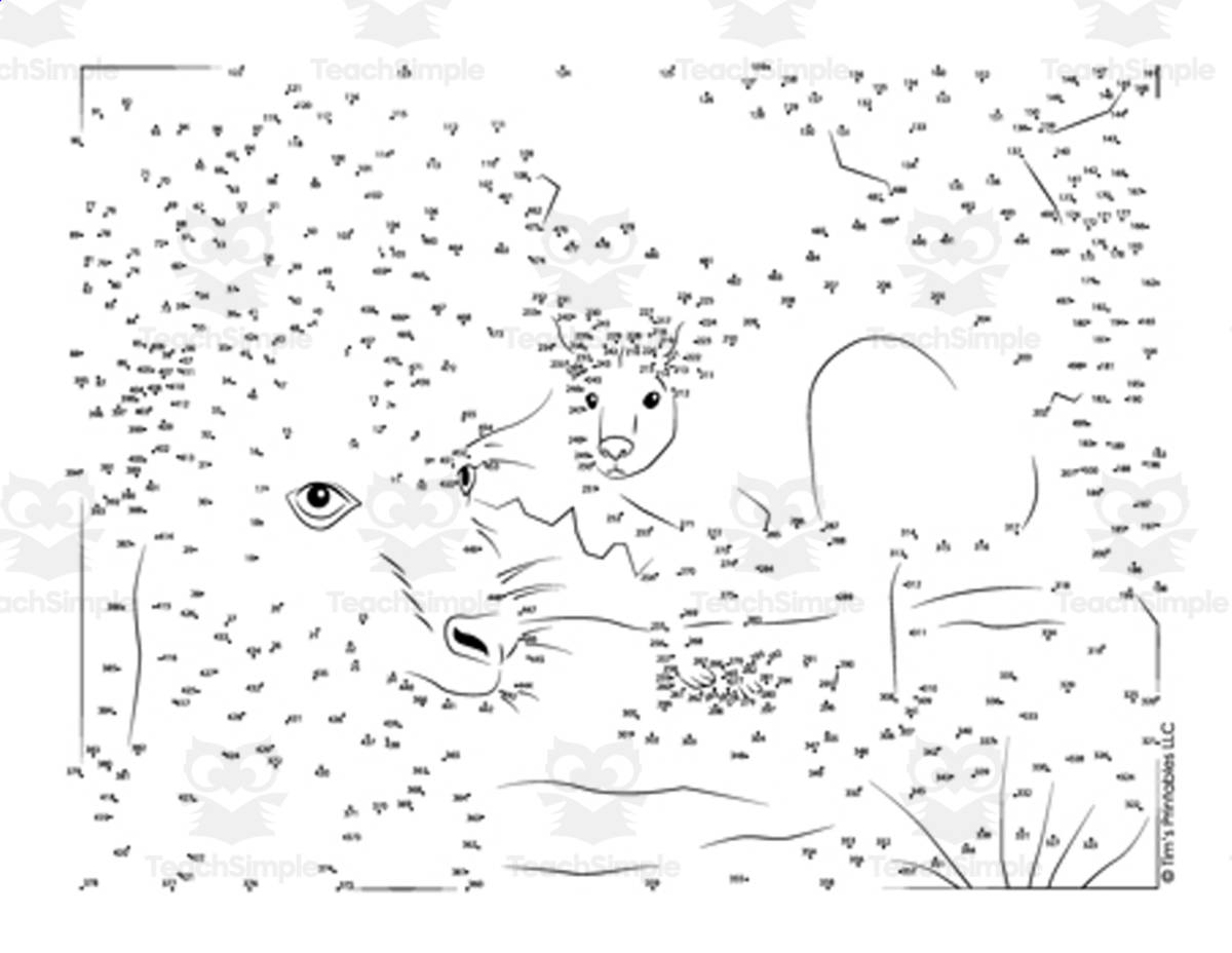 An educational teaching resource from Tim's Printables entitled Kangaroo Dot-to-Dot / Connect the Dots PDF downloadable at Teach Simple.