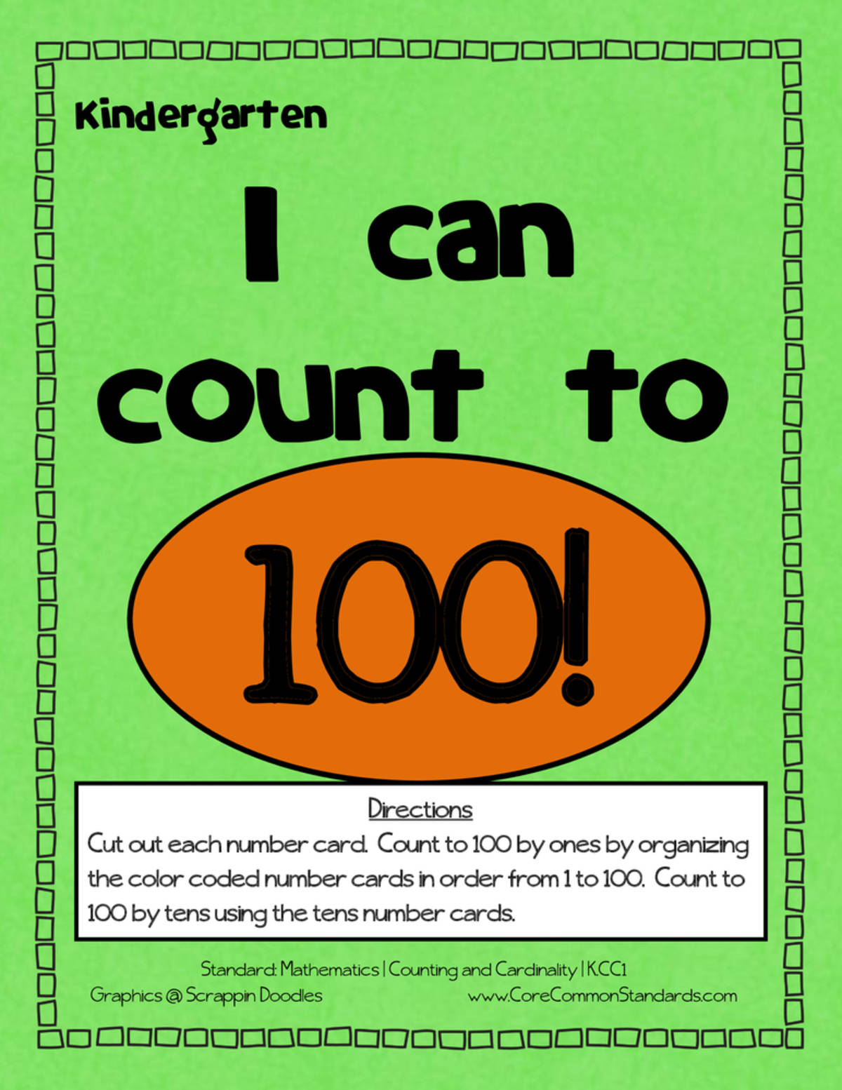 An educational teaching resource from Have Fun Teaching entitled K.CC.1 Common Core Activity downloadable at Teach Simple.