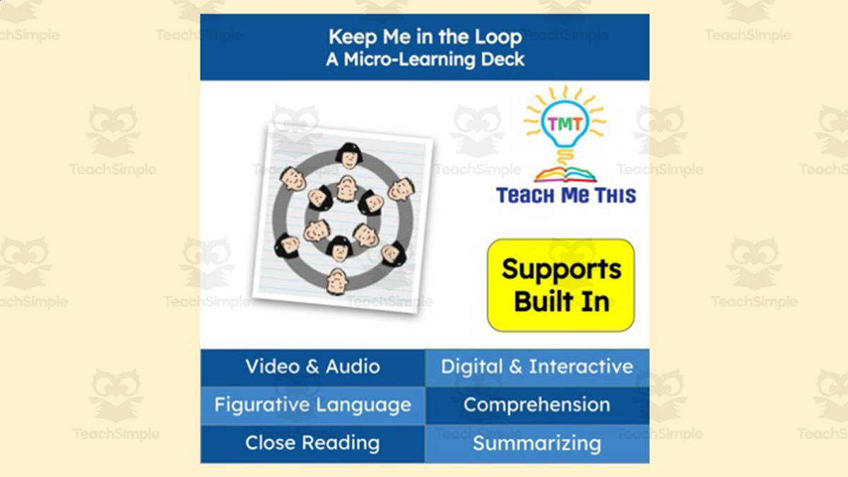 An educational teaching resource from Teach Me This entitled Keep Me in the Loop | Figurative Language Activity | Micro-Learning Deck downloadable at Teach Simple.