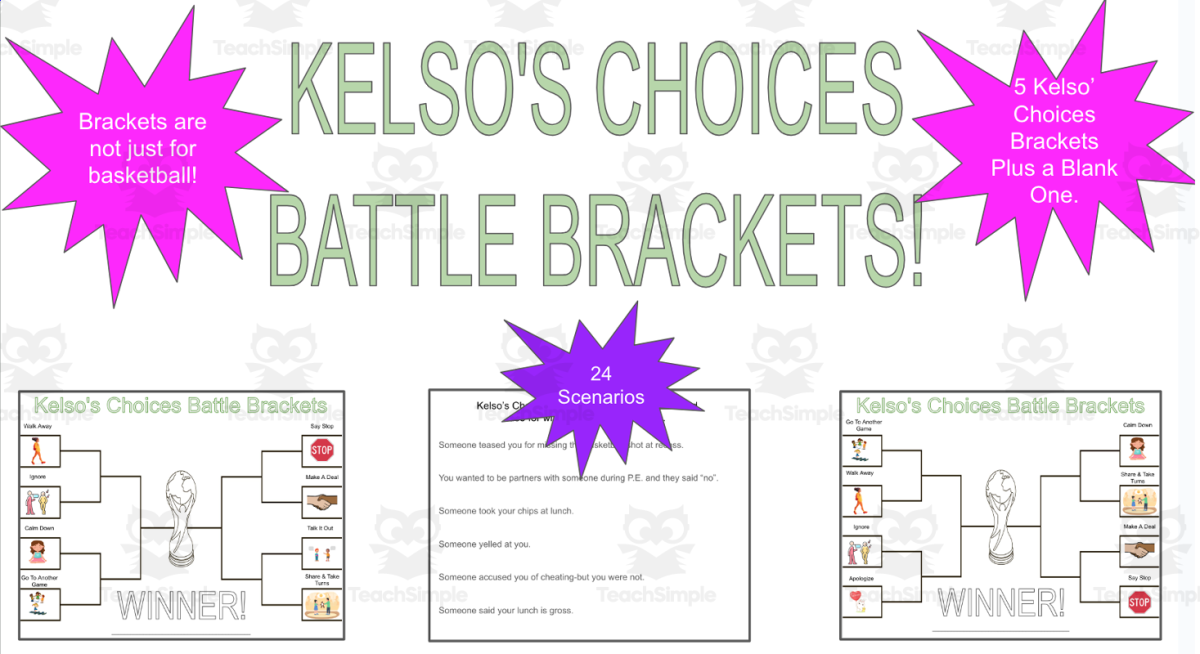 An educational teaching resource from Jennifer Moyer Taylor entitled Kelso's Choices Battle Brackets-A Fun SEL Game downloadable at Teach Simple.