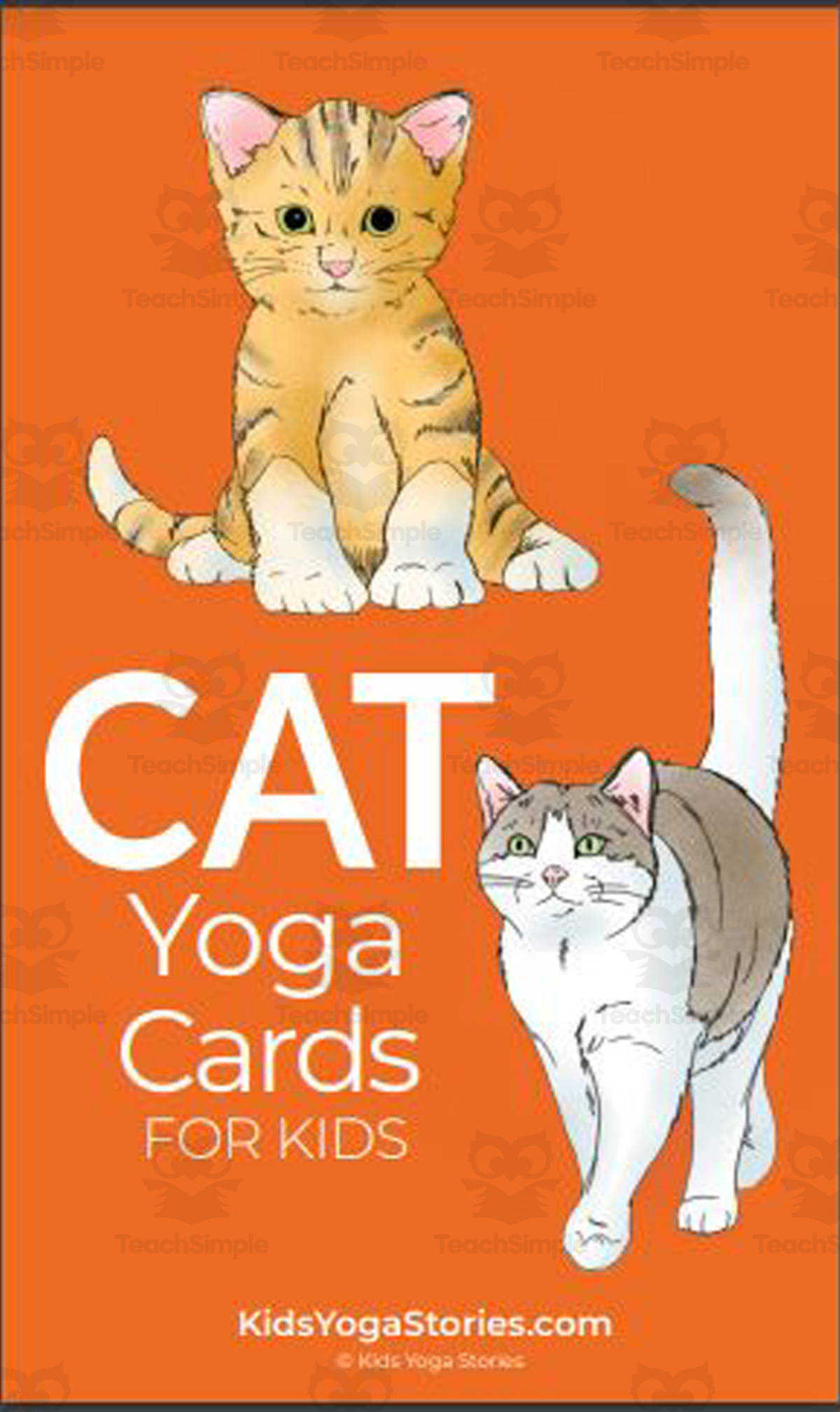 An educational teaching resource from Kids Yoga Stories entitled Kids Yoga Stories: Cat Yoga Cards for Kids downloadable at Teach Simple.