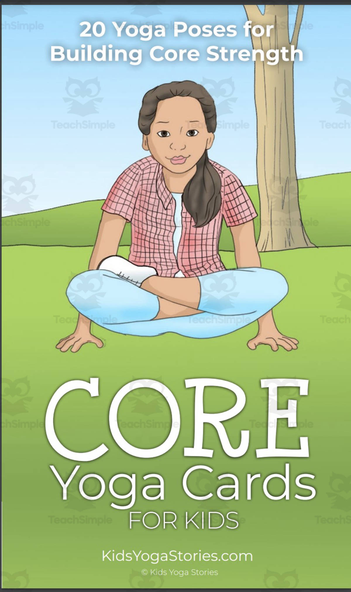 An educational teaching resource from Kids Yoga Stories entitled Kids Yoga Stories: Core Yoga Cards for Kids downloadable at Teach Simple.