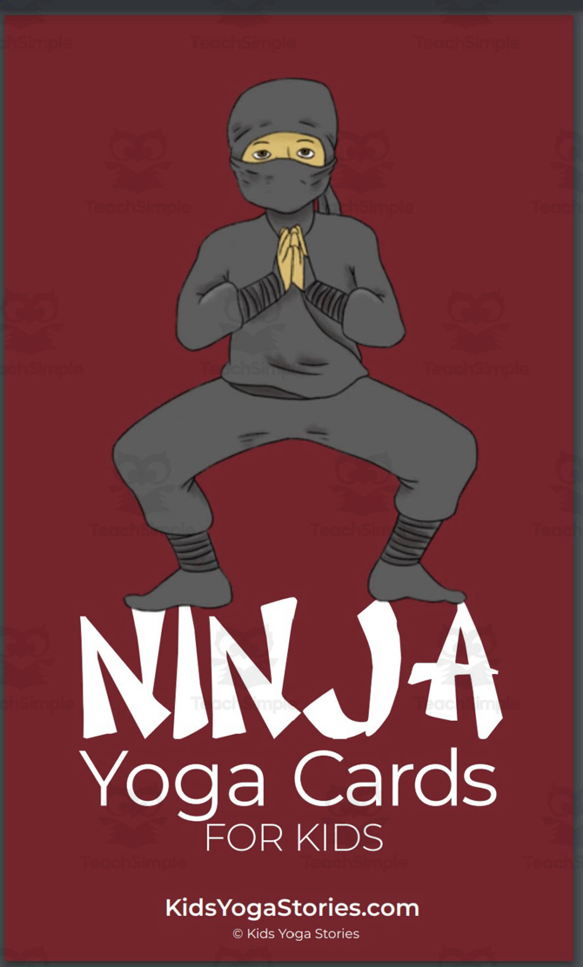 An educational teaching resource from Kids Yoga Stories entitled Kids Yoga Stories: Ninja Yoga Cards for Kids downloadable at Teach Simple.