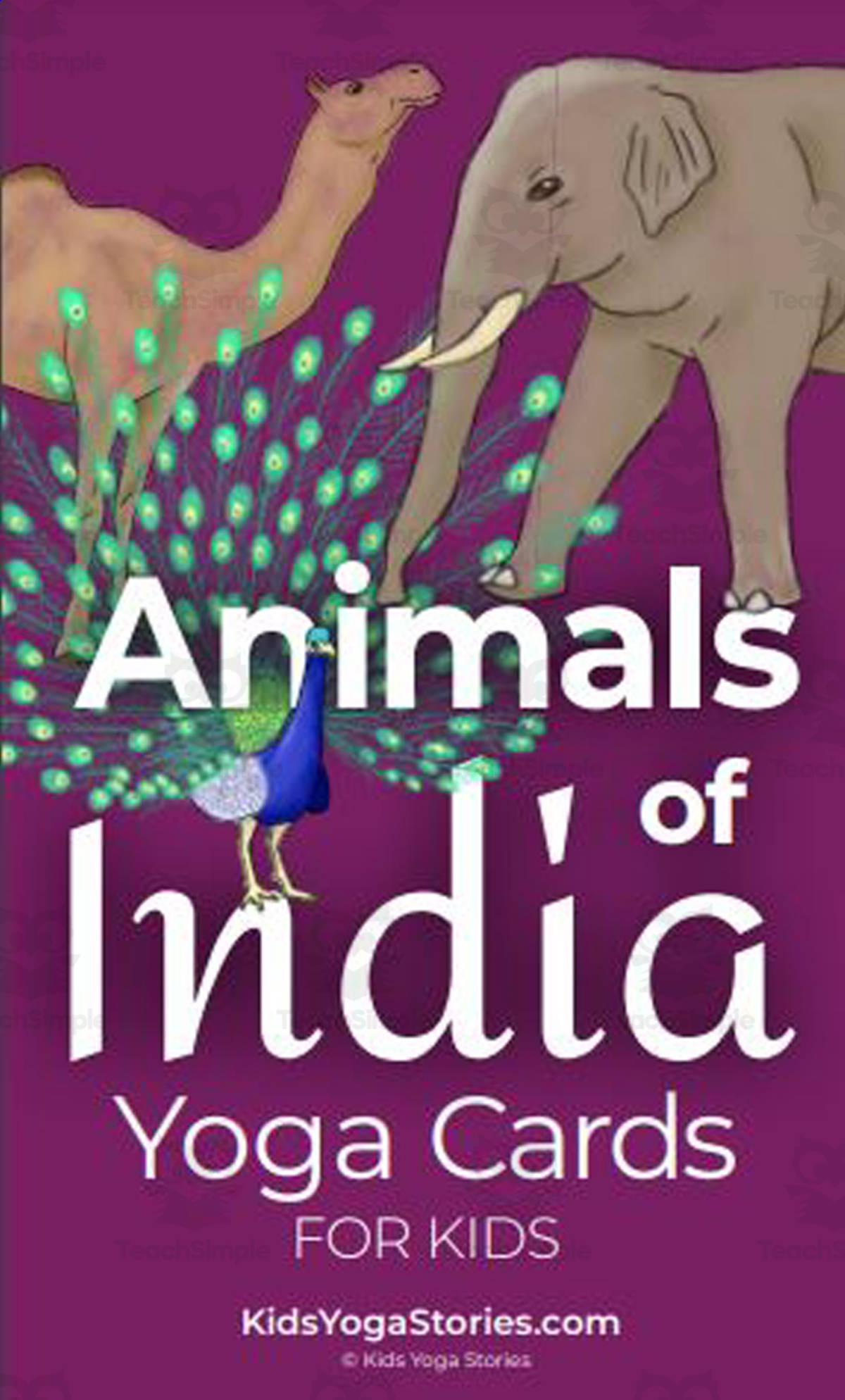 An educational teaching resource from Kids Yoga Stories entitled Kids Yoga Stories: Yoga Cards for Kids - Animals of India downloadable at Teach Simple.