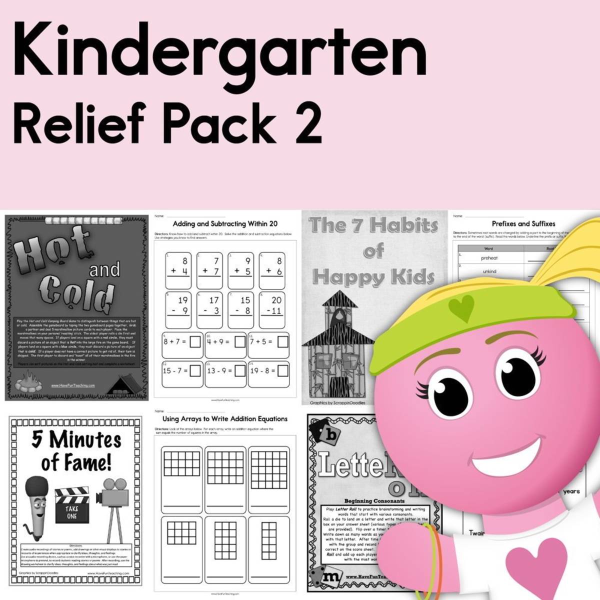 An educational teaching resource from Have Fun Teaching entitled Kindergarten Coronavirus Relief Pack 2 downloadable at Teach Simple.