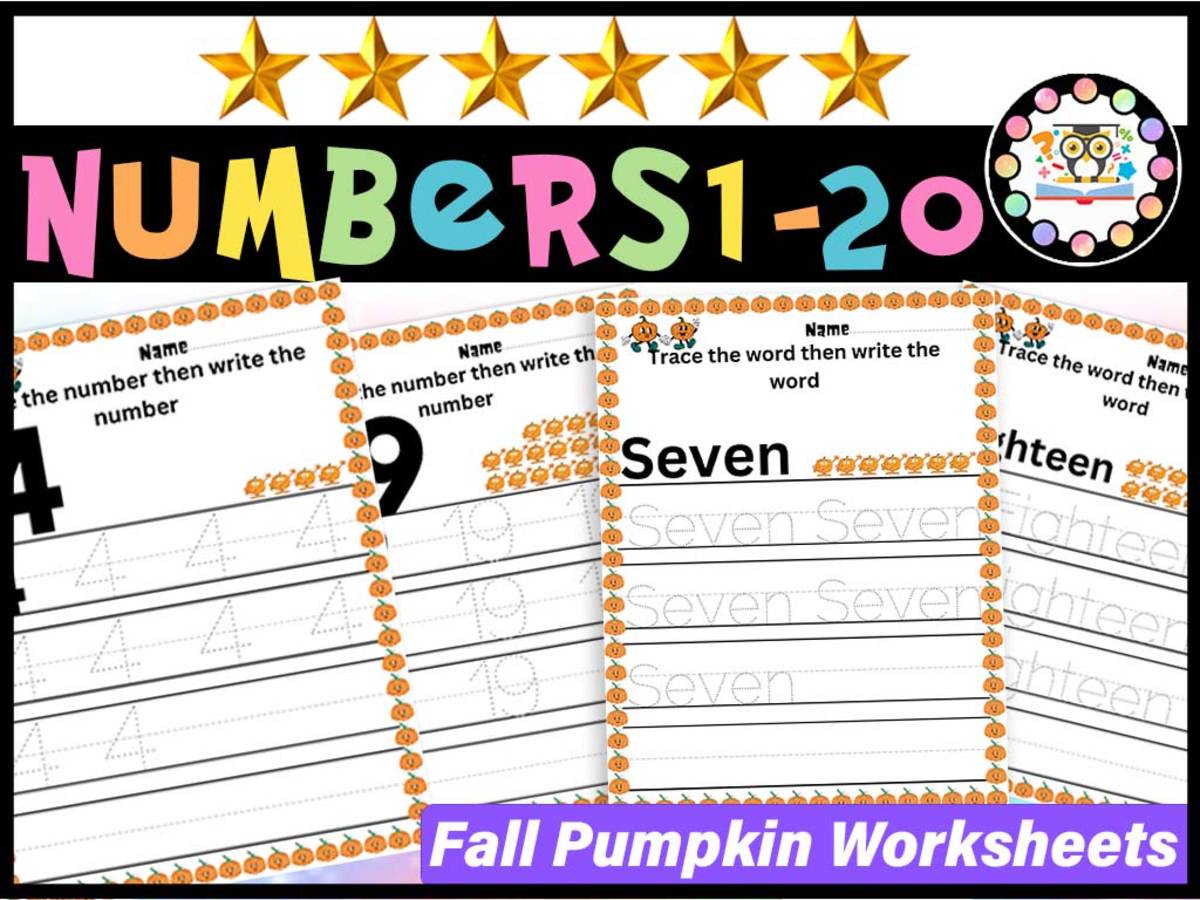 An educational teaching resource from LAMO entitled Kindergarten Math Number of the Day Worksheets Counting Numbers 1 - 20 downloadable at Teach Simple.