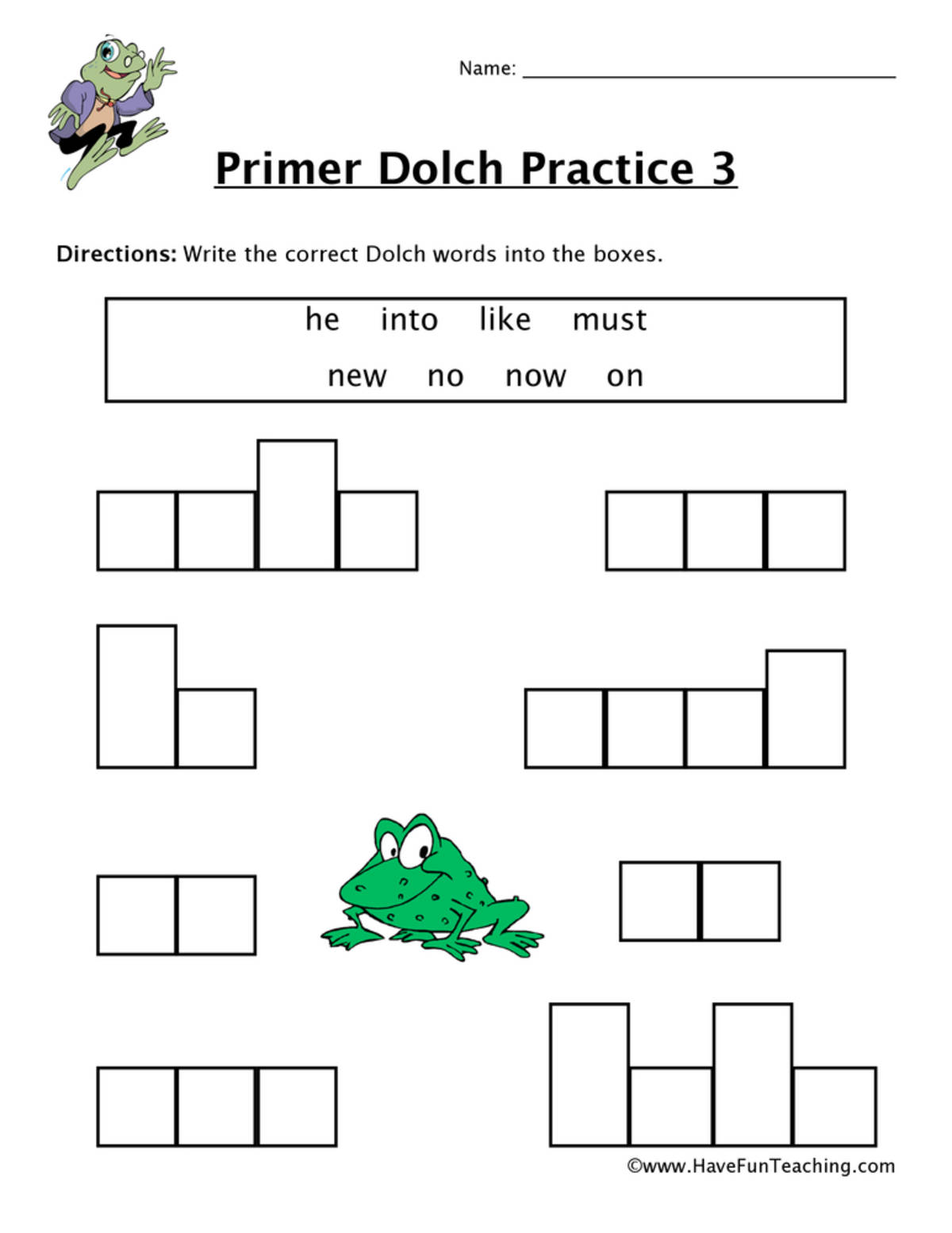 An educational teaching resource from Have Fun Teaching entitled Kindergarten Sight Words H to O Worksheet downloadable at Teach Simple.