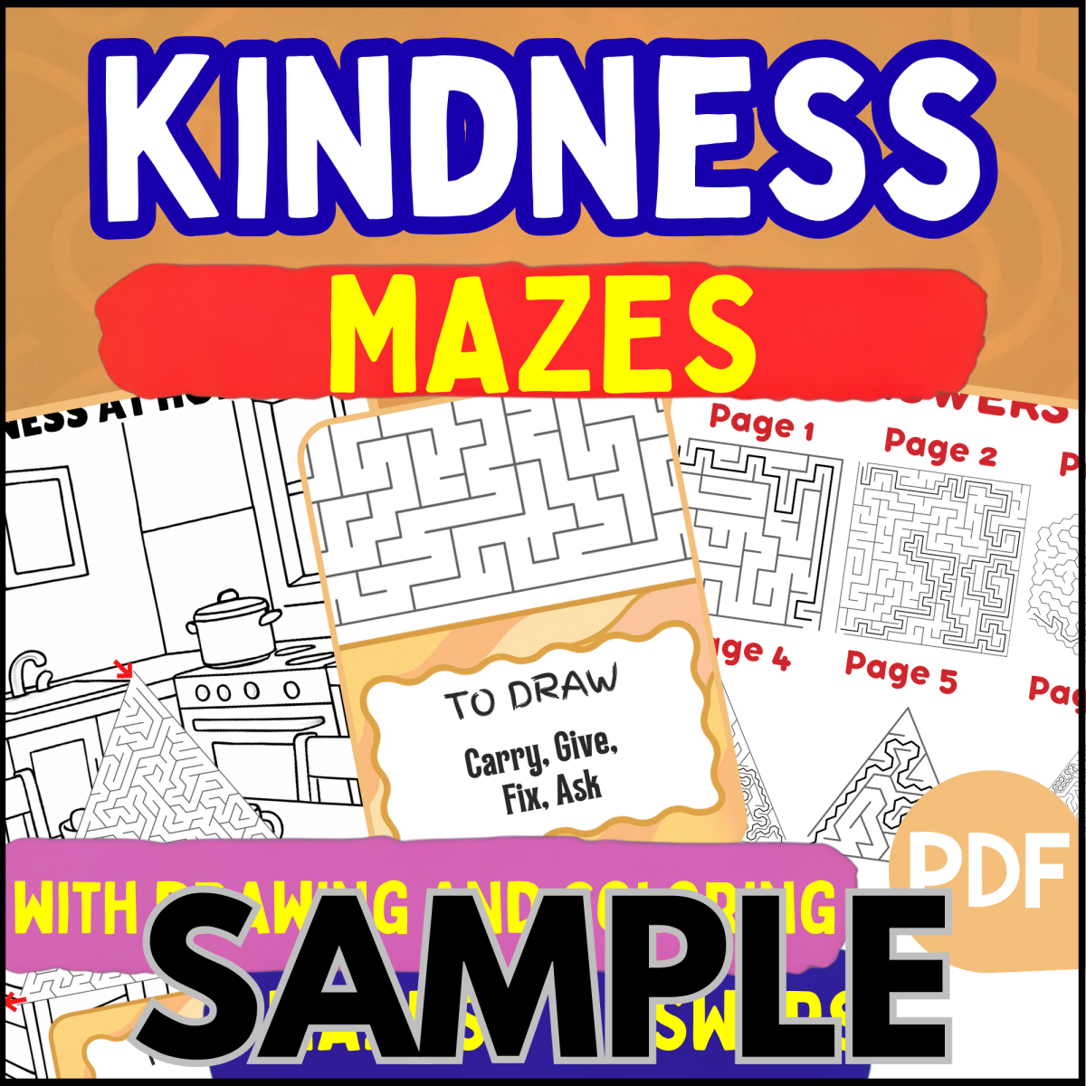 An educational teaching resource from Cored Education entitled Kindness Maze: 1 Page Sample (PDF) downloadable at Teach Simple.