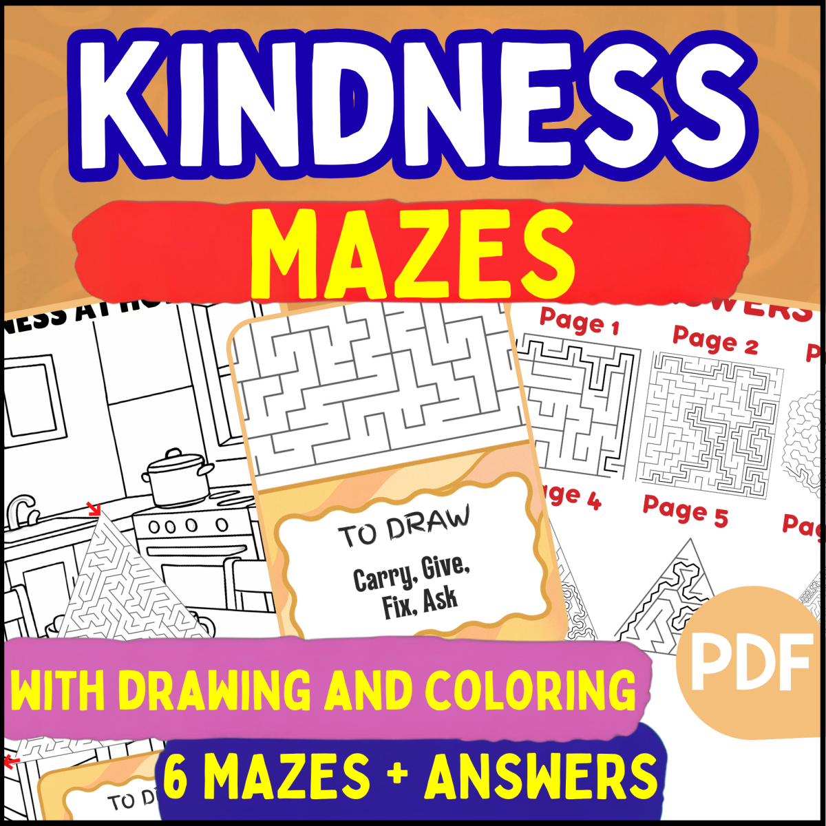 An educational teaching resource from Cored Education entitled Kindness Mazes (PDF) downloadable at Teach Simple.