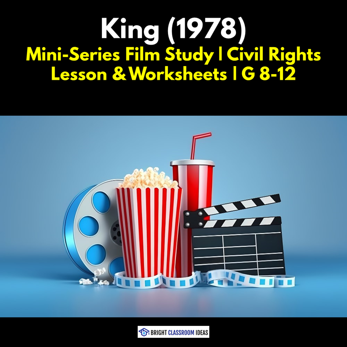 An educational teaching resource from Bright Classroom Ideas Marketplace entitled King (1978 Mini-Series) - 2-Hour Lesson Plan for High School downloadable at Teach Simple.