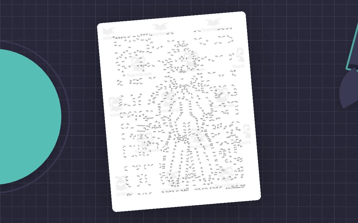 An educational teaching resource from Tim's Printables entitled Knight Extreme Difficulty Dot-to-Dot / Connect the Dots PDF downloadable at Teach Simple.