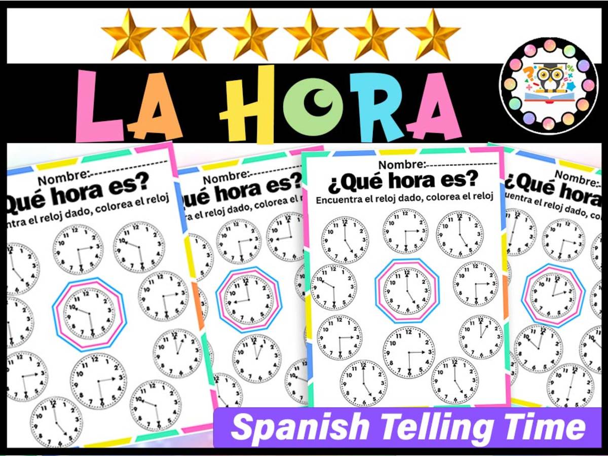 An educational teaching resource from LAMO entitled La Hora Telling Time in Spanish Worksheets|Spanish activities El Reloj downloadable at Teach Simple.