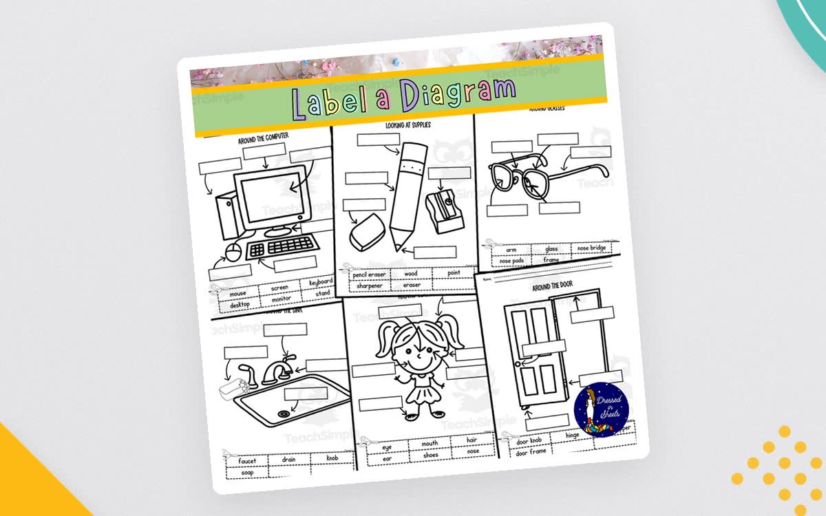 An educational teaching resource from Soumara Siddiqui entitled Label a Diagram downloadable at Teach Simple.