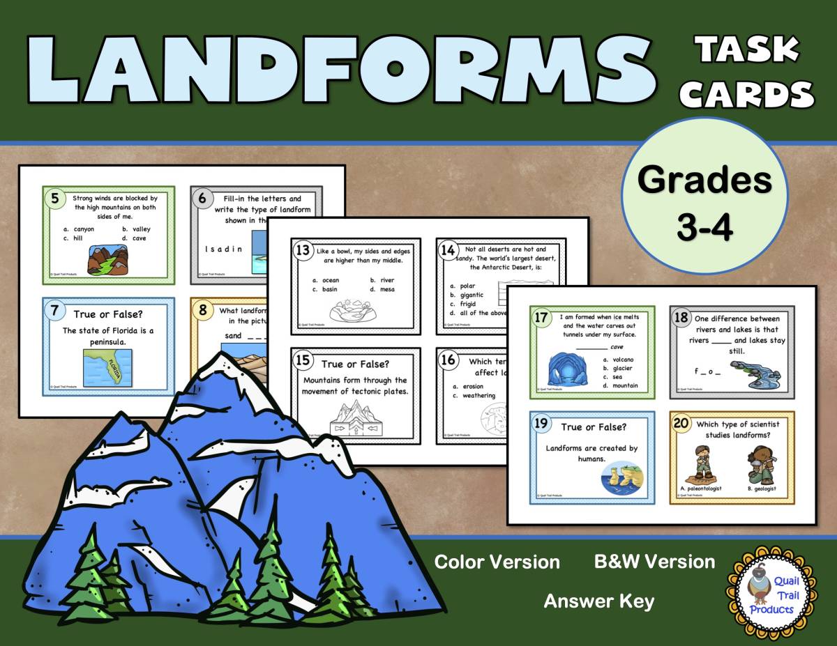 LANDFORMS Task Cards preview