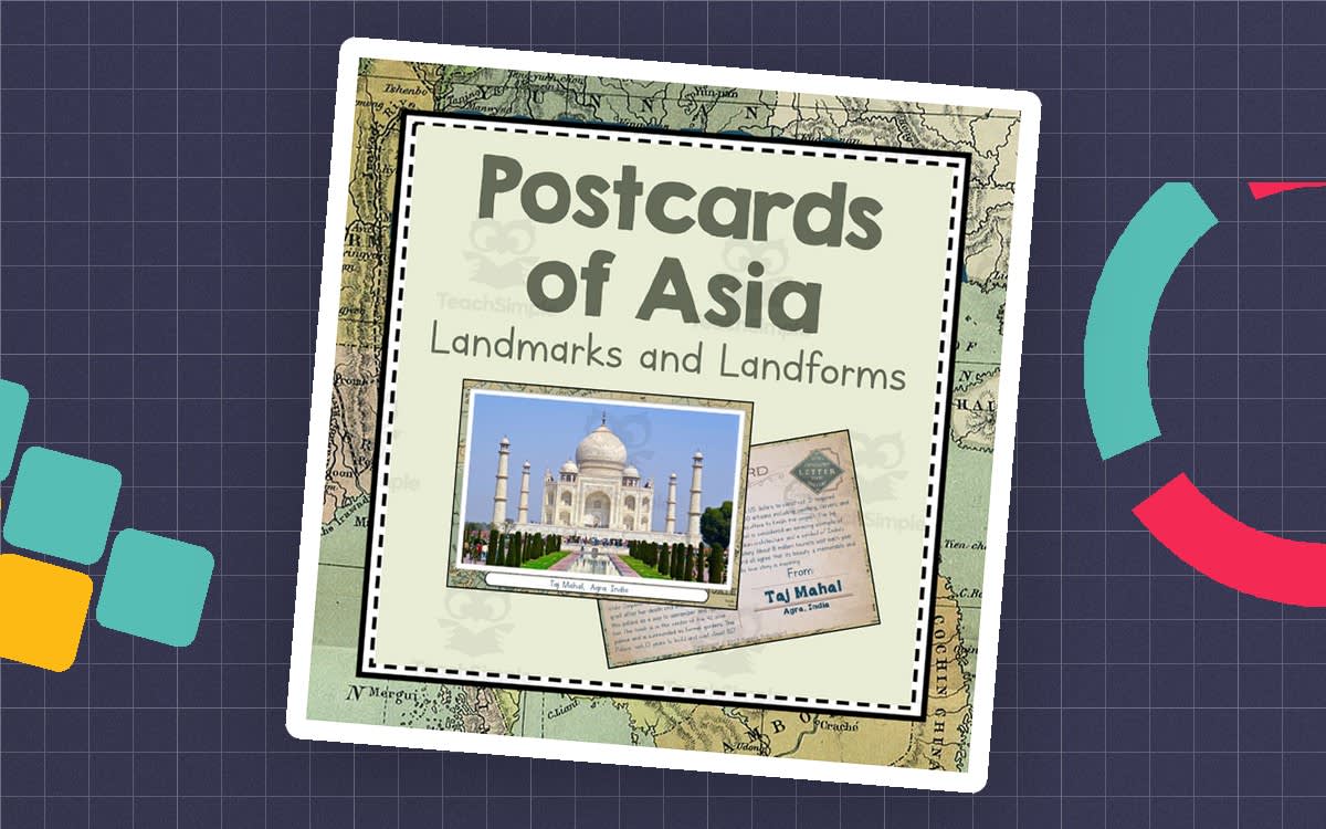 An educational teaching resource from Simply Schoolgirl entitled Landmarks and Landforms of Asia | Continent of Asia Unit Study | Geography Bundle downloadable at Teach Simple.