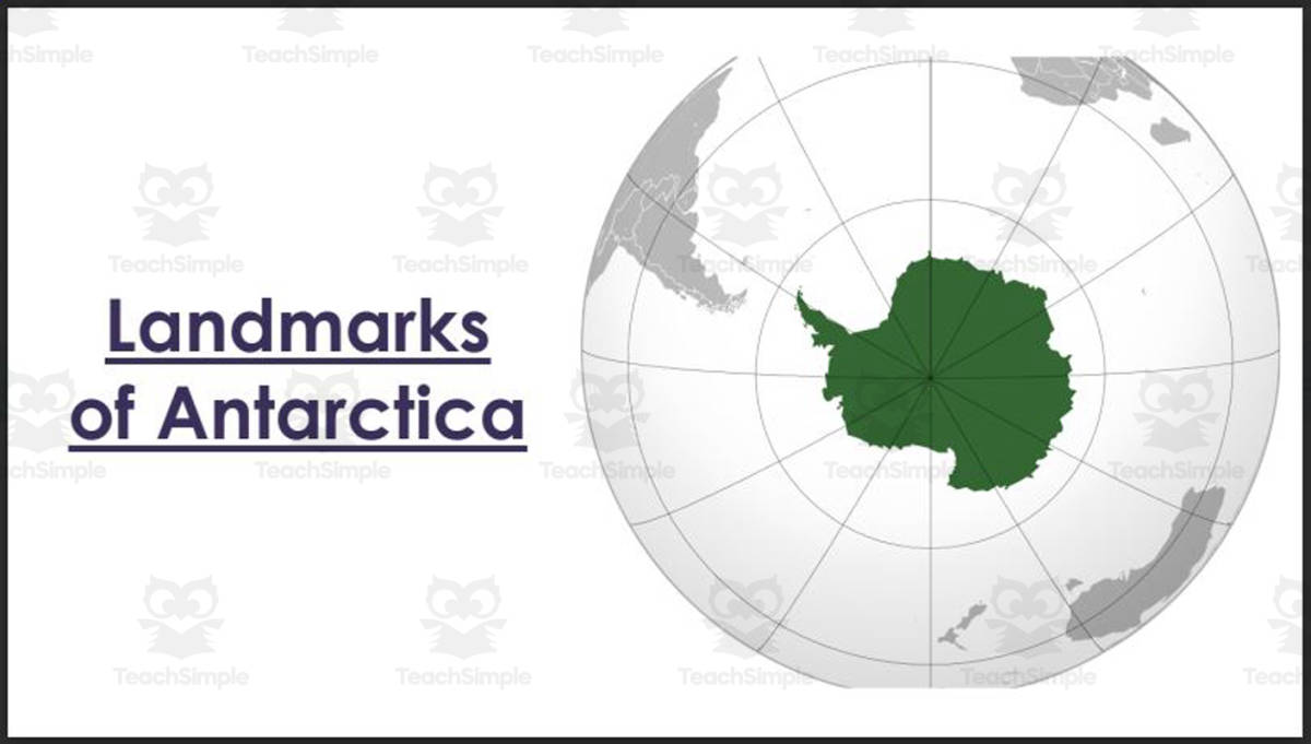 An educational teaching resource from Mr. Matthews Teacher Store entitled Landmarks of Antarctica PowerPoint downloadable at Teach Simple.