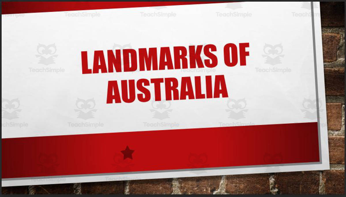 An educational teaching resource from Mr. Matthews Teacher Store entitled Landmarks of Australia PowerPoint downloadable at Teach Simple.