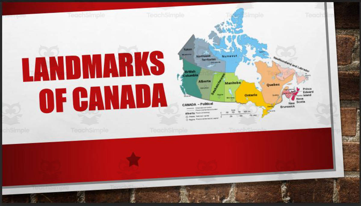 An educational teaching resource from Mr. Matthews Teacher Store entitled Landmarks of Canada PowerPoint downloadable at Teach Simple.