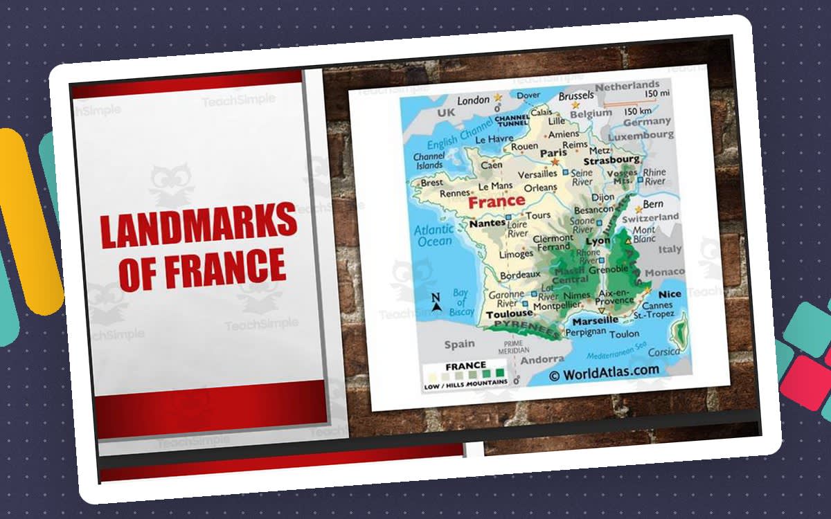 An educational teaching resource from Mr. Matthews Teacher Store entitled Landmarks of France PowerPoint downloadable at Teach Simple.