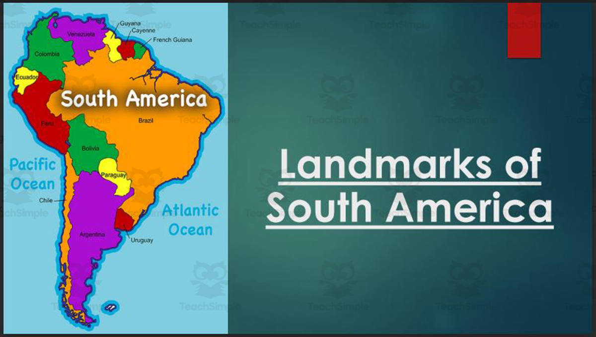 An educational teaching resource from Mr. Matthews Teacher Store entitled Landmarks of South America (PPT) downloadable at Teach Simple.