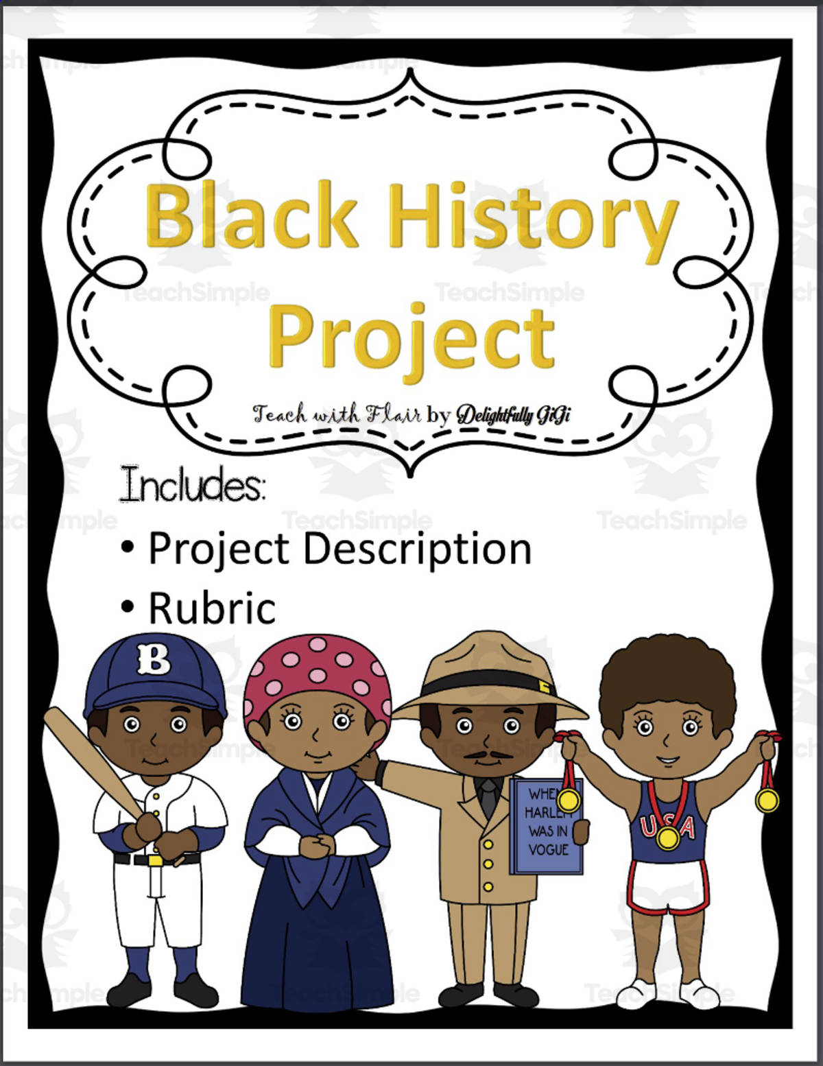 An educational teaching resource from FlairSquare Educational Resources entitled Black History Month – Language Arts Project downloadable at Teach Simple.