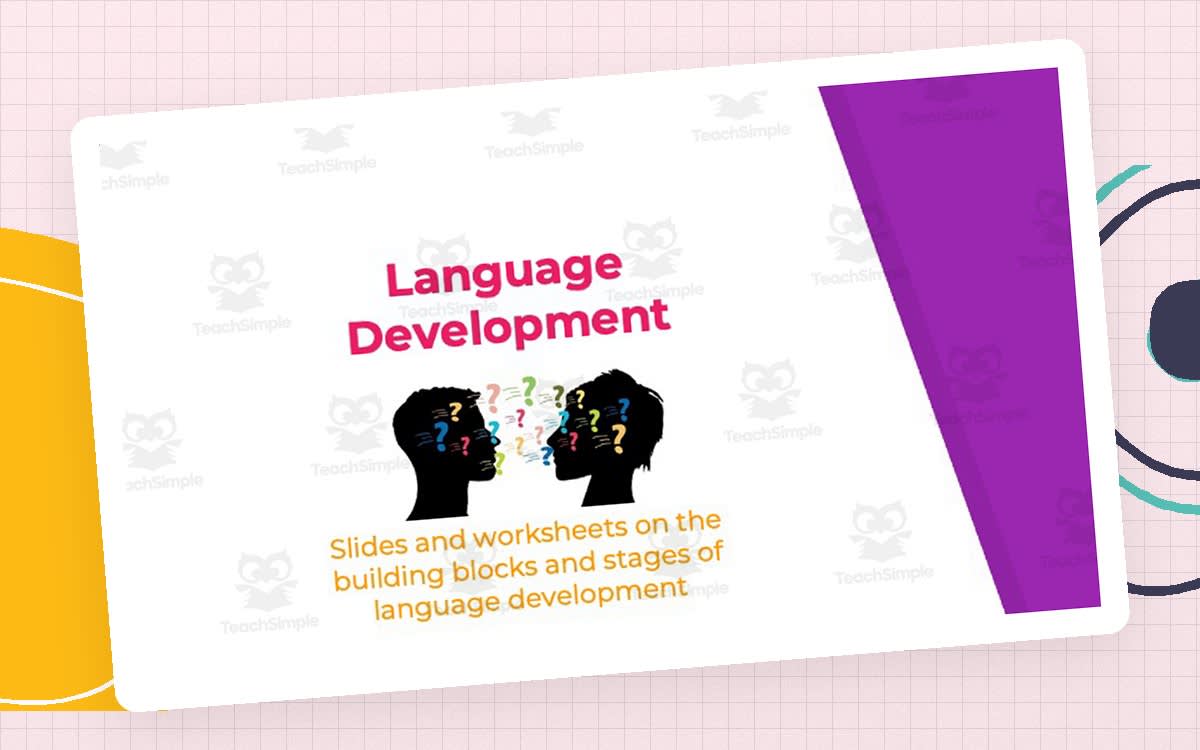 An educational teaching resource from Ed Dynamic entitled Language Development Slides & Guided Notes downloadable at Teach Simple.