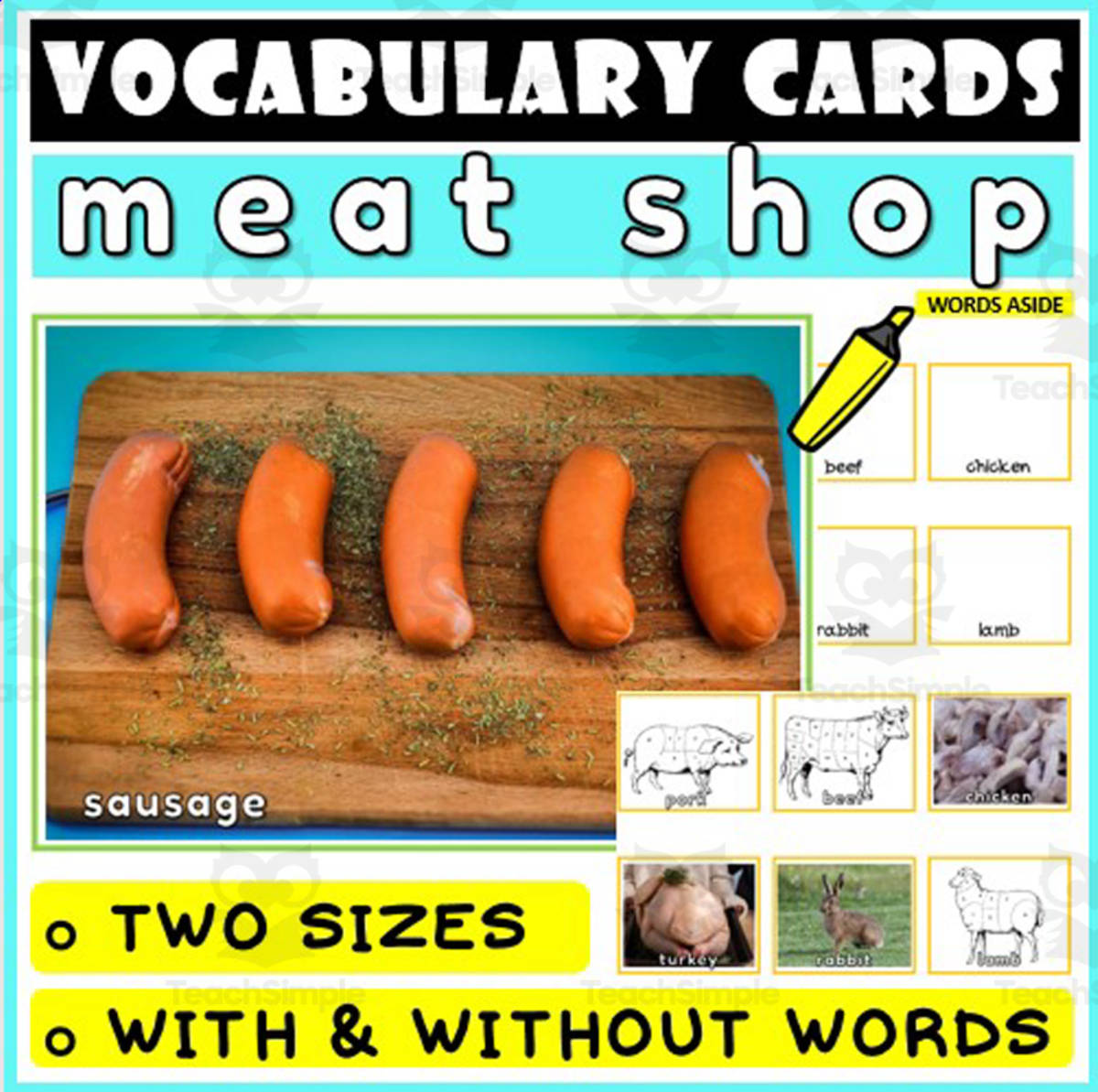 An educational teaching resource from WORDS ASIDE entitled Language Vocabulary Flashcards ESL 11 downloadable at Teach Simple.
