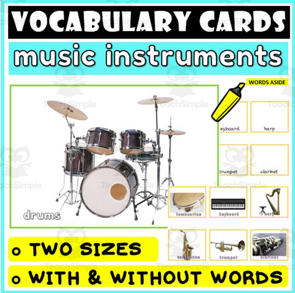 An educational teaching resource from WORDS ASIDE entitled Language Vocabulary Flashcards ESL 35 downloadable at Teach Simple.
