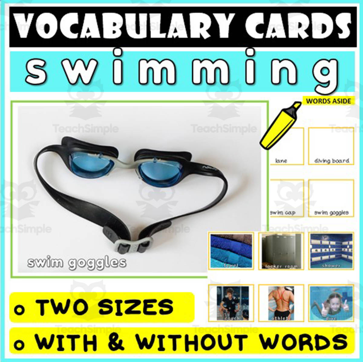 An educational teaching resource from WORDS ASIDE entitled Language Vocabulary Flashcards ESL 49 downloadable at Teach Simple.